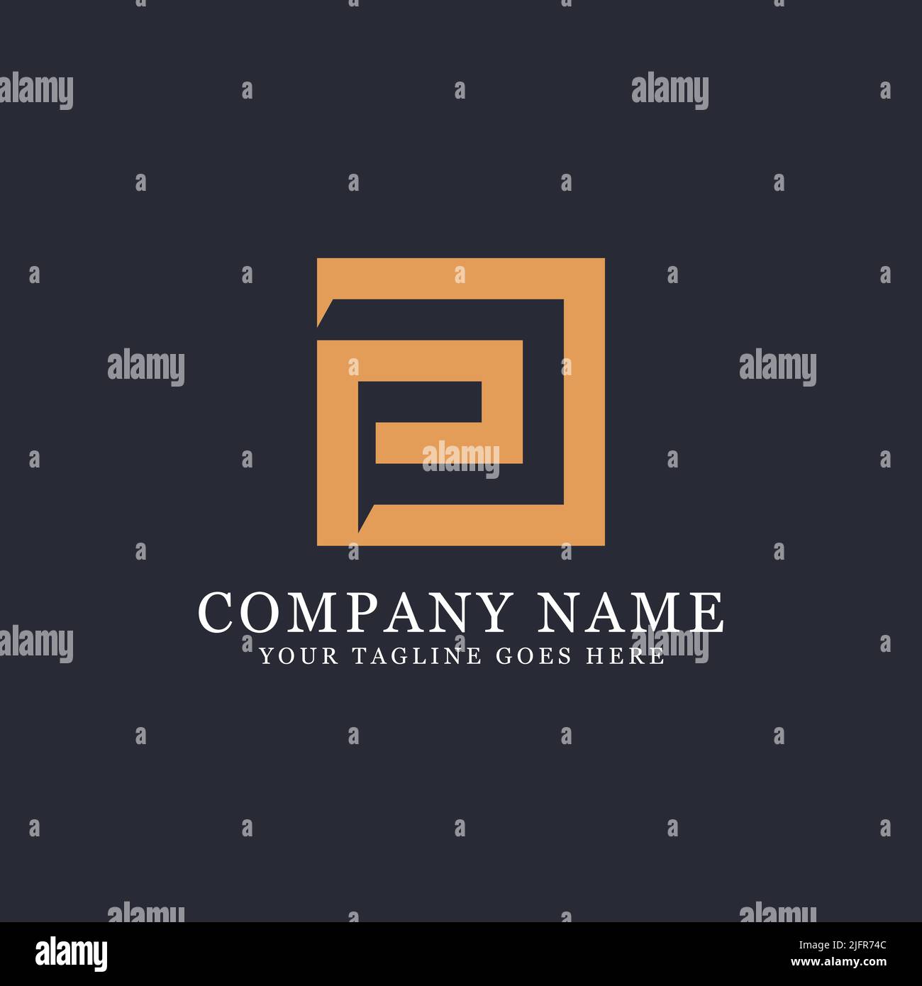 square Initial PD letter logo design, simple and elegant P and D combination vector illustration Stock Vector