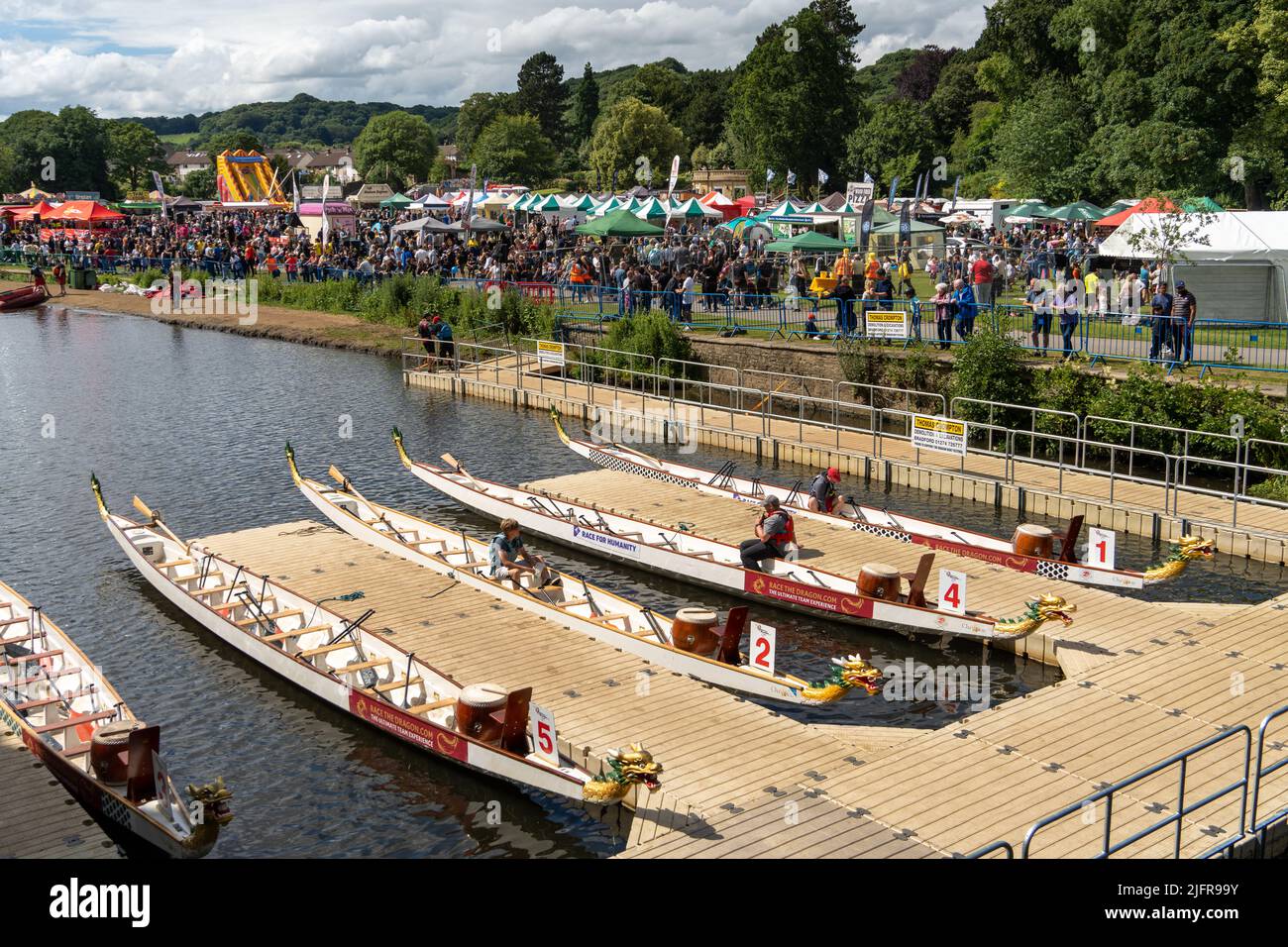 The Bradford Dragon Boat Festival on the River Aire at Roberts Park