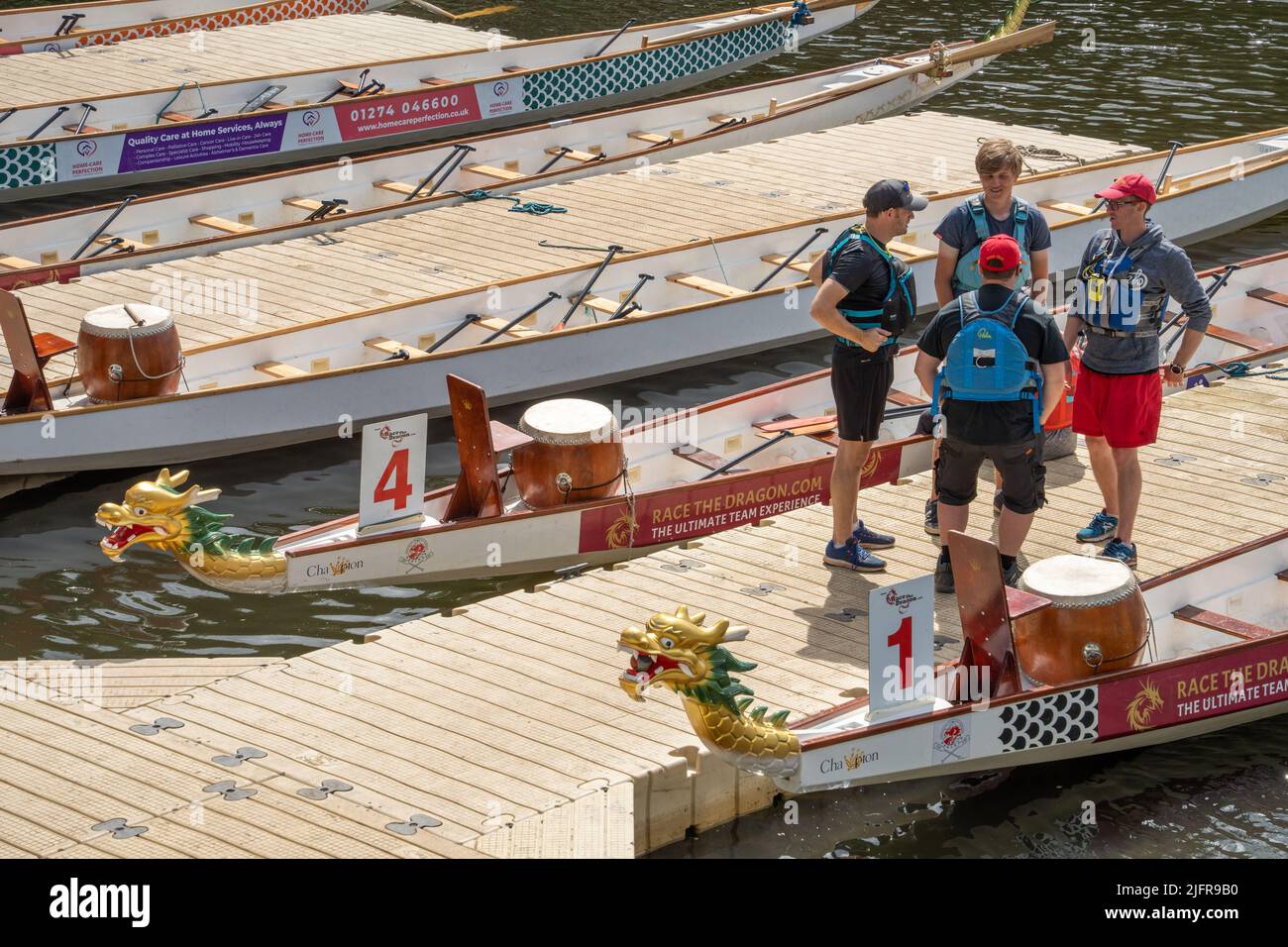 The Bradford Dragon Boat Festival on the River Aire at Roberts Park