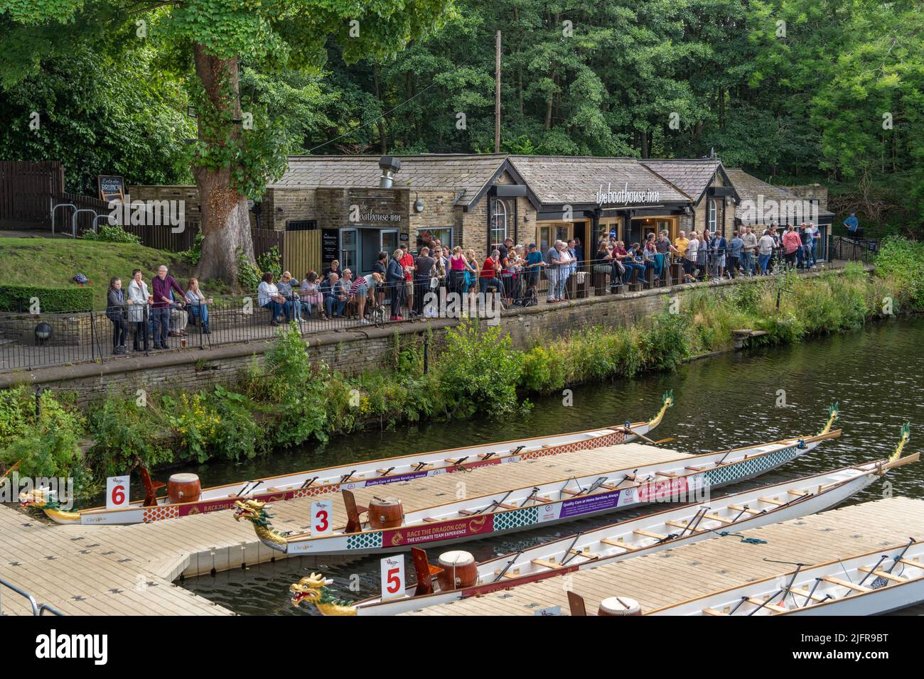 The Bradford Dragon Boat Festival on the River Aire at Roberts Park