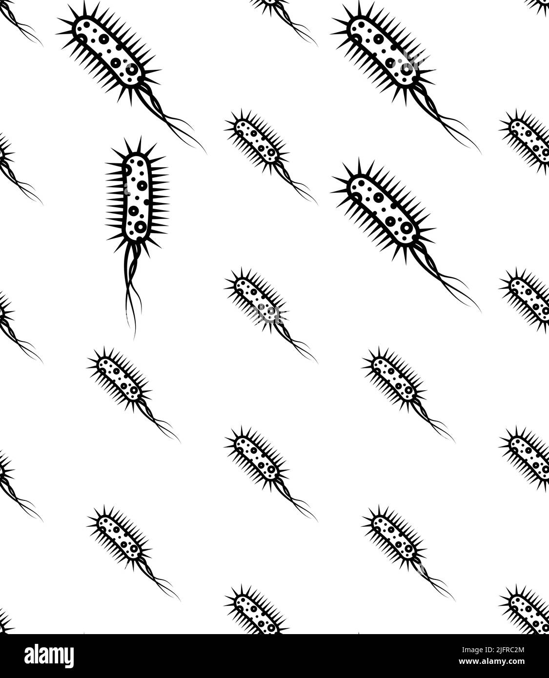 Bacteria Icon, Bacteria Seamless Pattern Vector Art Illustration Stock ...