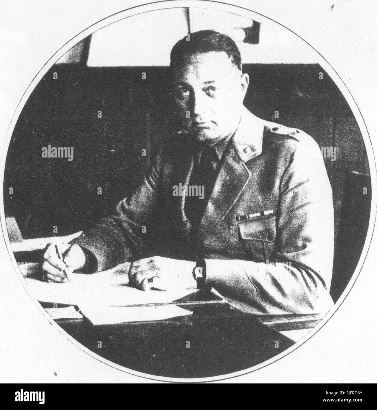 Portrait photo of J.J.Barendsen, Commander of the Colonial Reserve, on ...