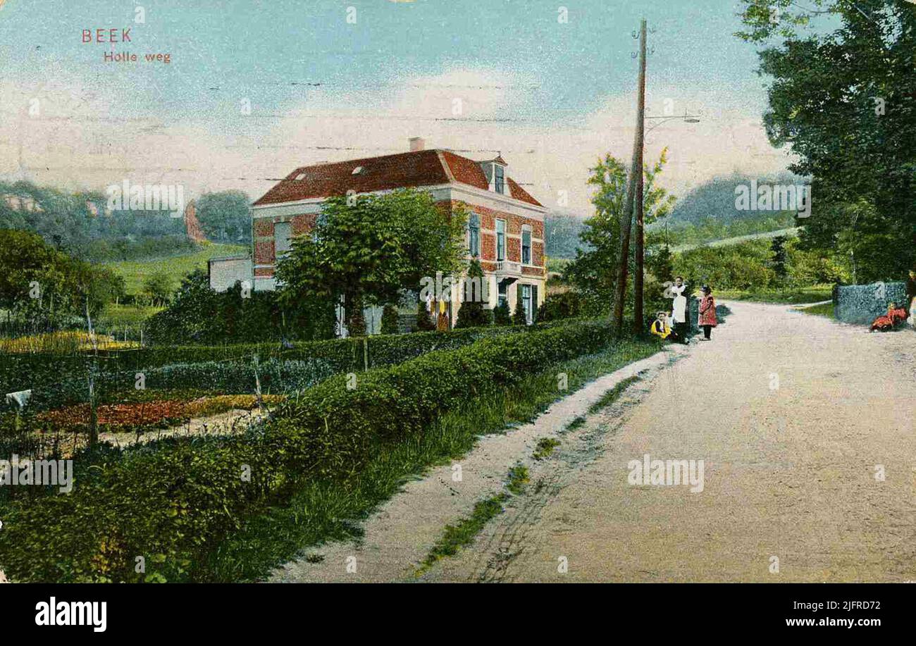 Panorama with 19th century villa and landscape Stock Photo