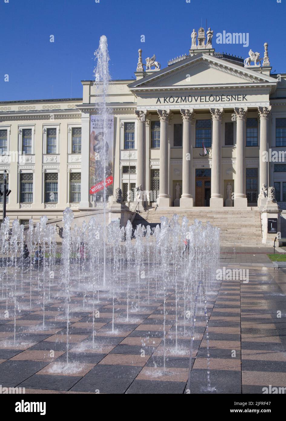 Hungary, Szeged, Ferenc Móra Museum, fountain, Stock Photo