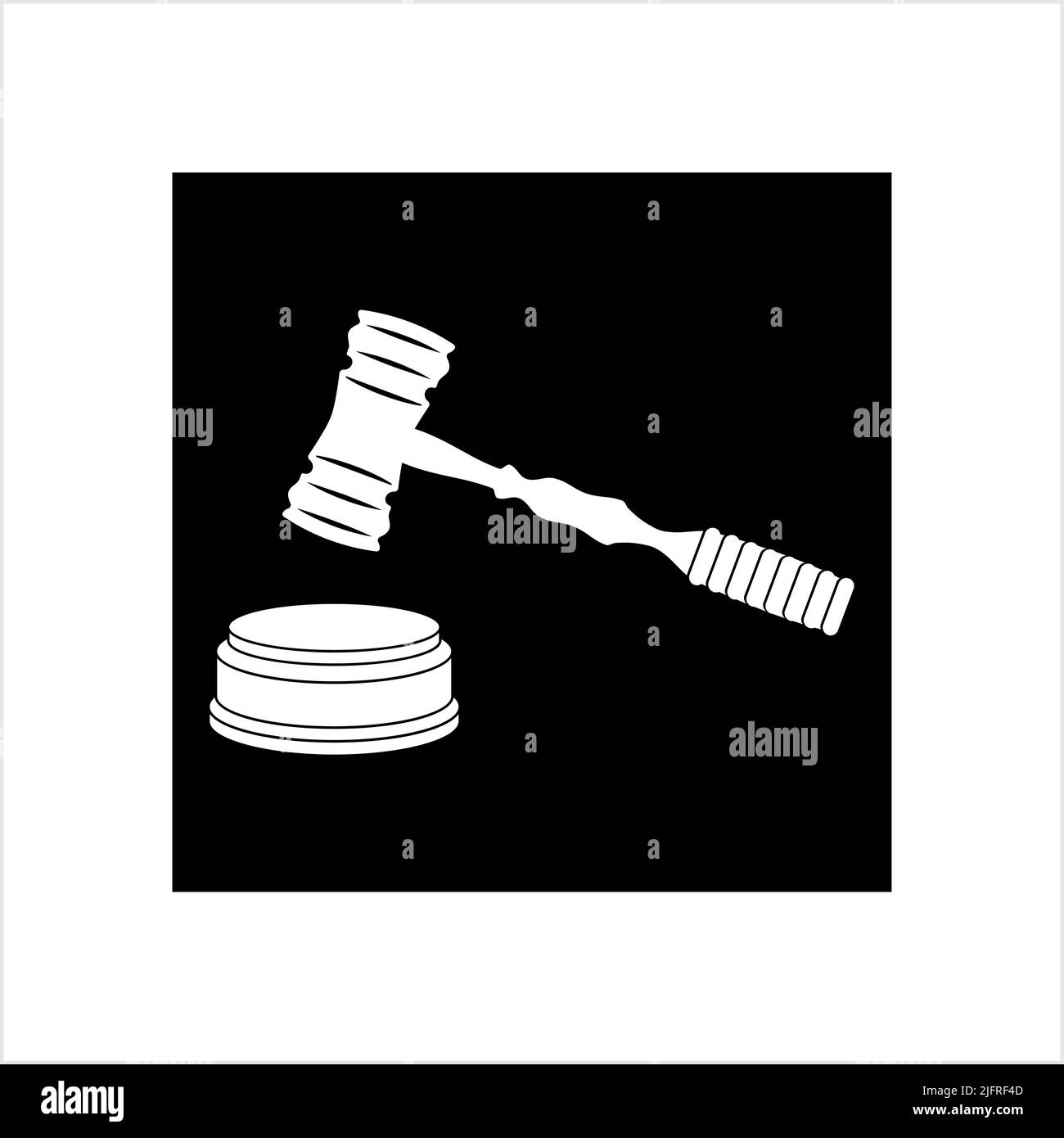 Judge Gavel Icon, Judge Hammer Icon Vector Art Illustration Stock