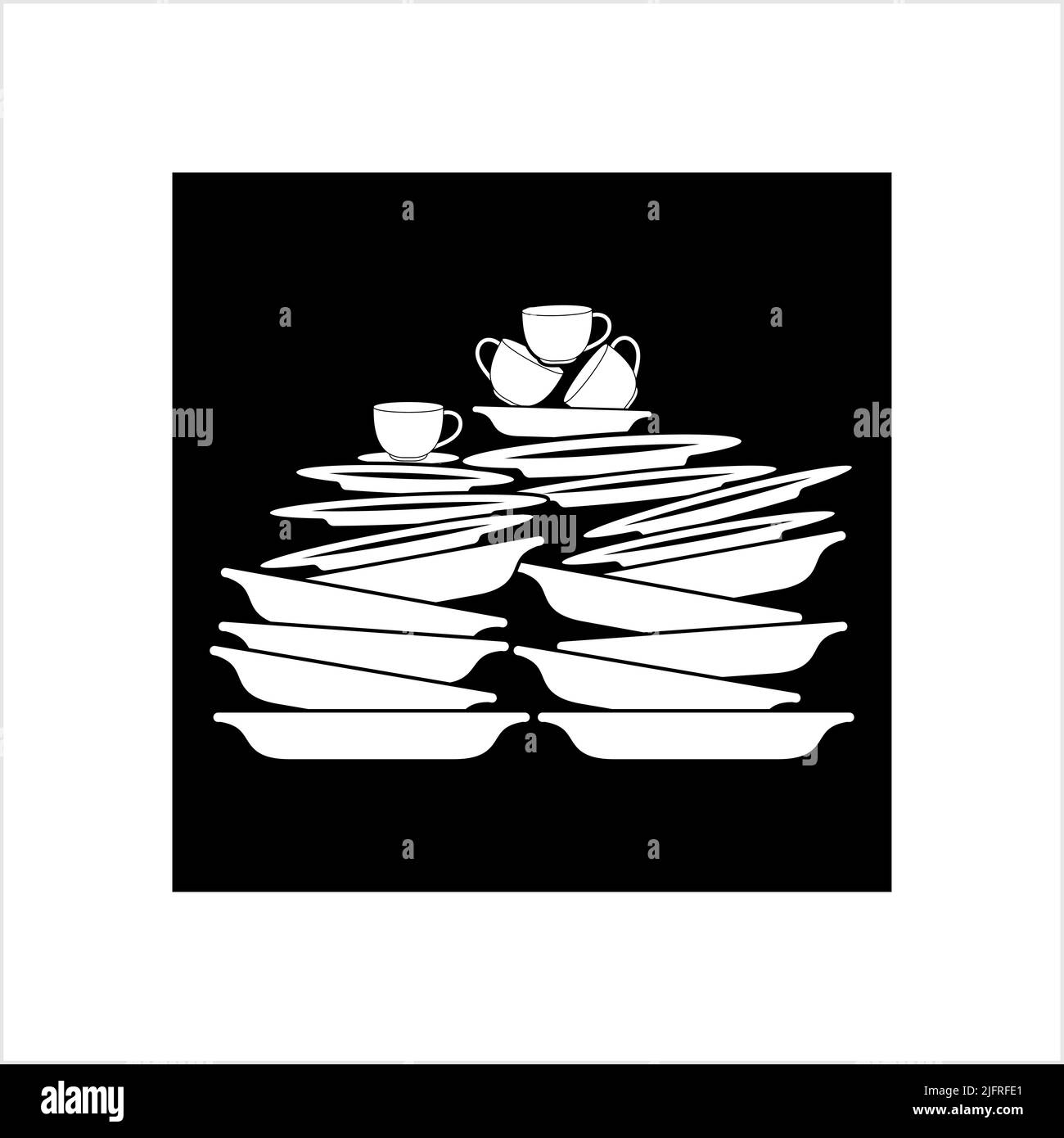 Stack Of Food Plates Icon Vector Art Illustration Stock Vector Image