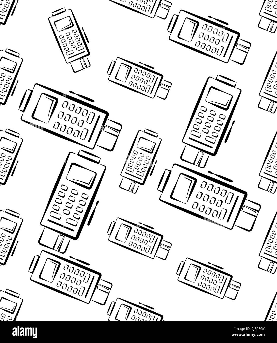 Pos Terminal Icon Seamless Pattern Vector Art Illustration Stock Vector