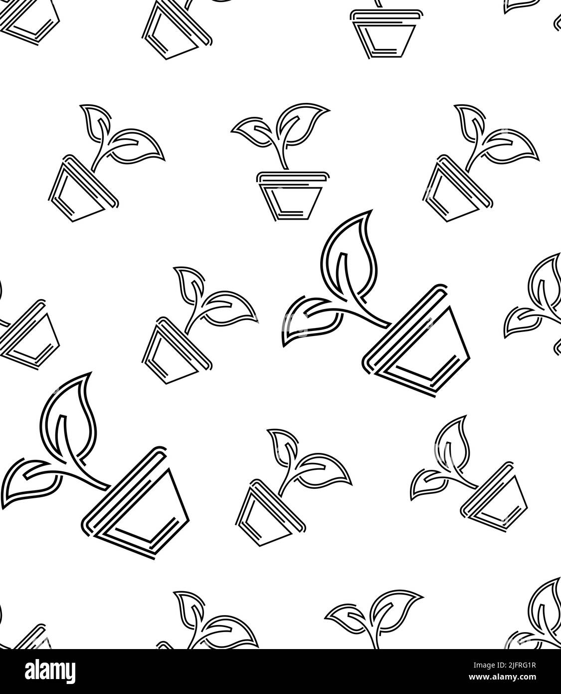 Plant Pot Icon Seamless Pattern Vector Art Illustration Stock Vector ...