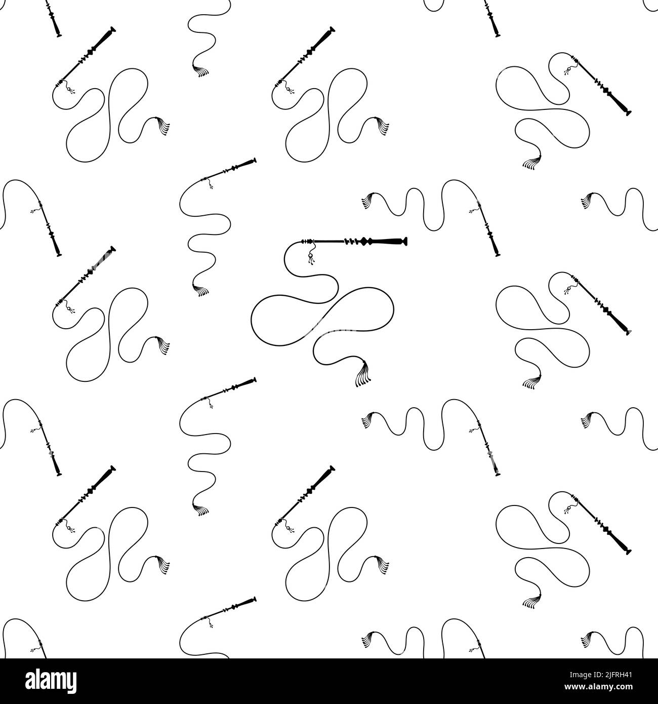 Whip Icon Seamless Pattern, Riding Whip Icon Vector Art Illustration ...
