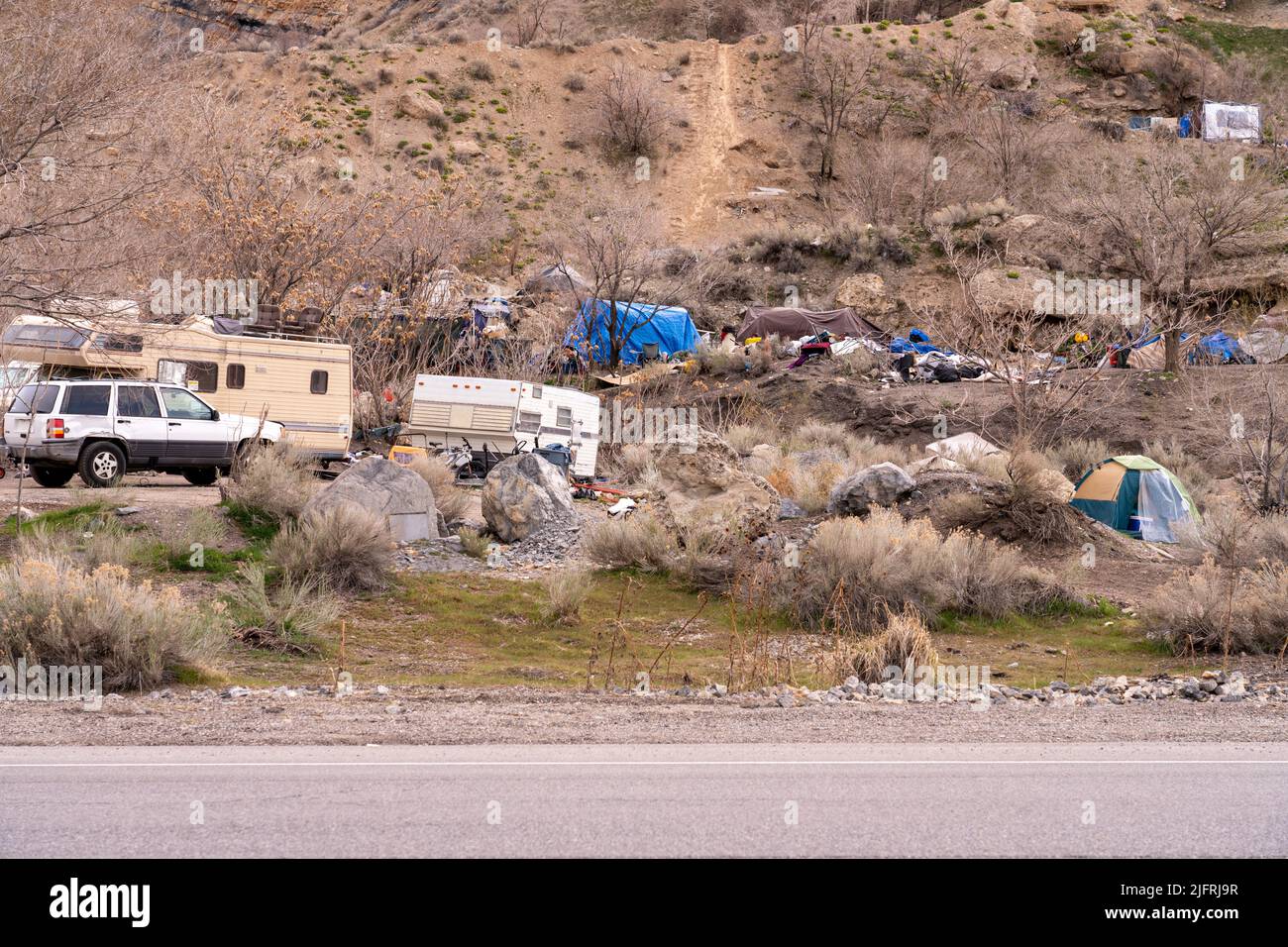 Homeless Caravan Homeless rv hi-res stock photography and images - Alamy