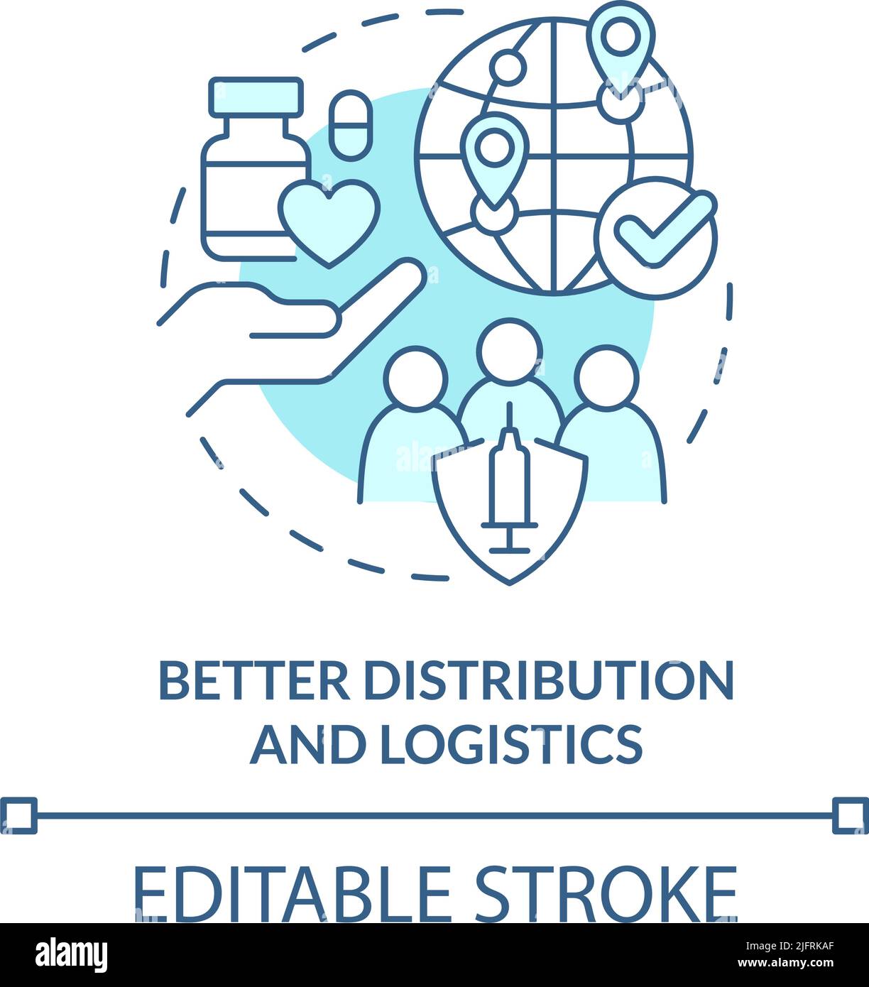 Better distribution and logistics turquoise concept icon Stock Vector ...