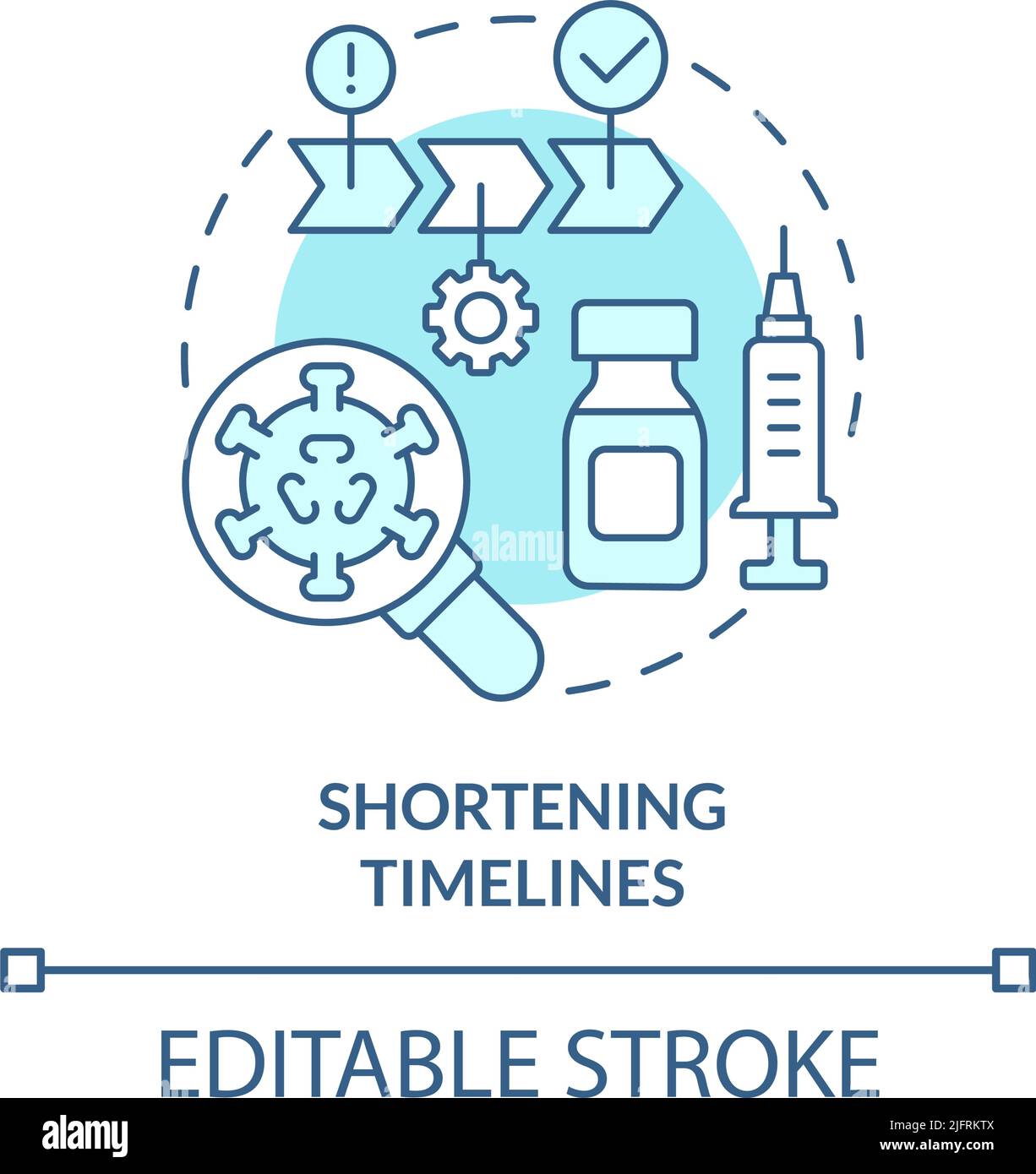 Shortening timelines turquoise concept icon Stock Vector Image & Art