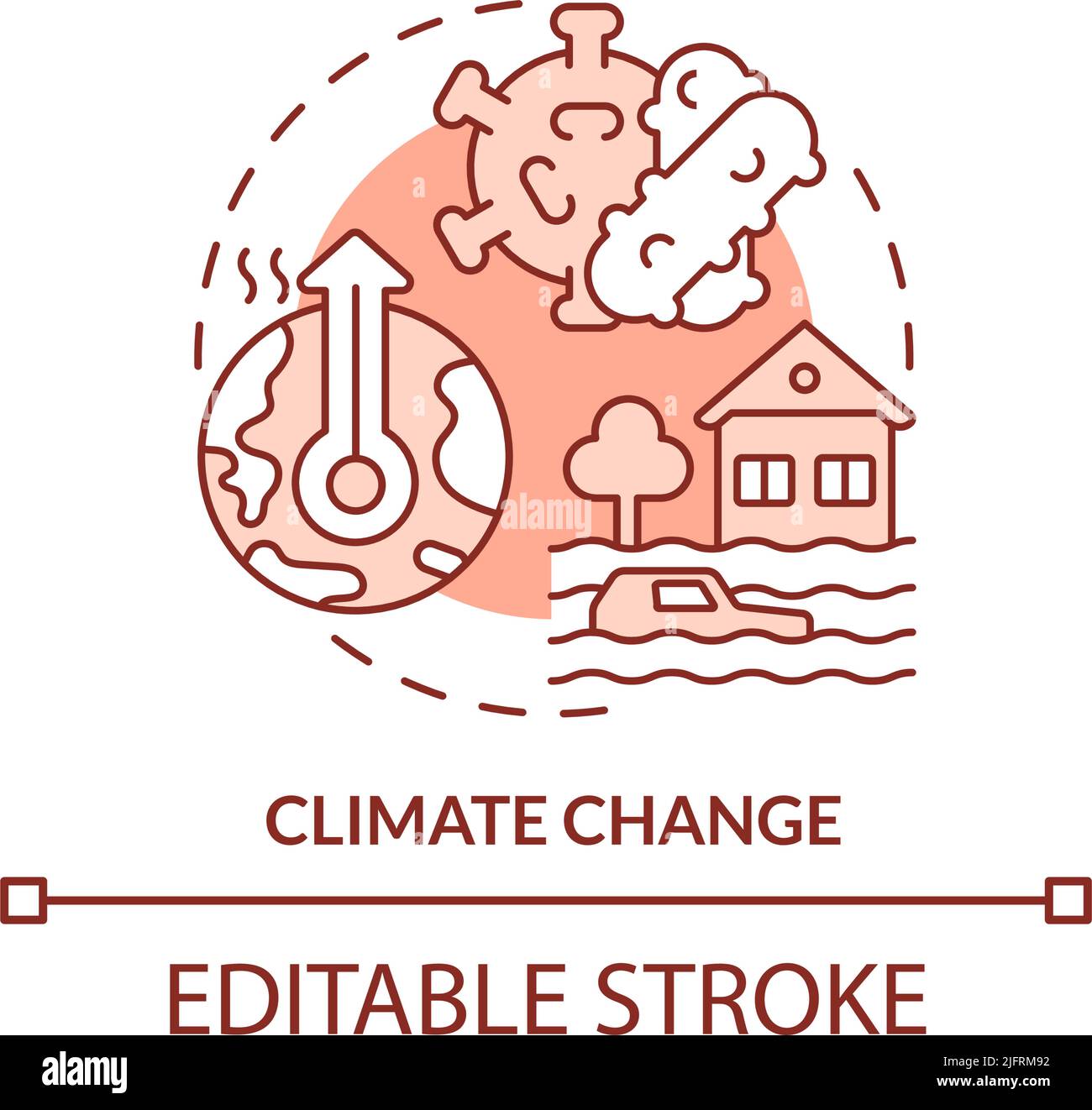 Climate change red concept icon Stock Vector Image & Art - Alamy