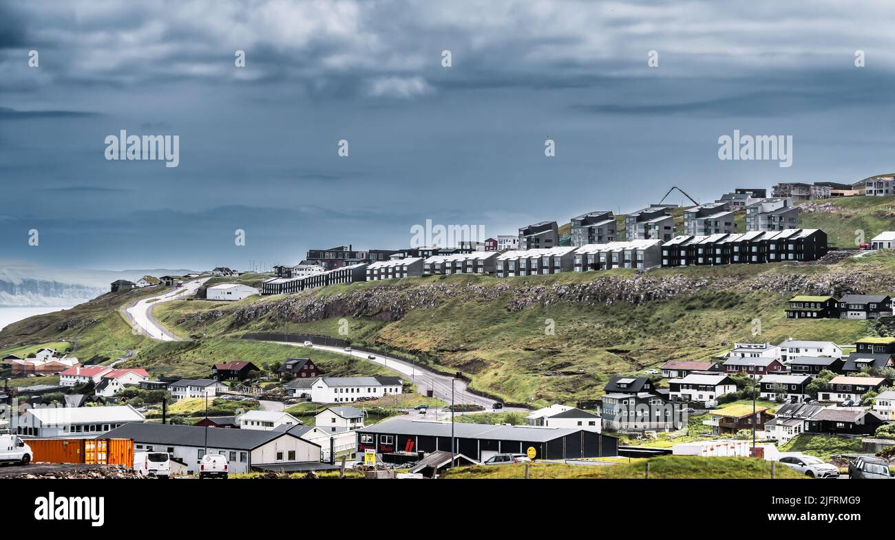 Modern flats in Torshavn the capitol of Faroe Islands Stock Photo