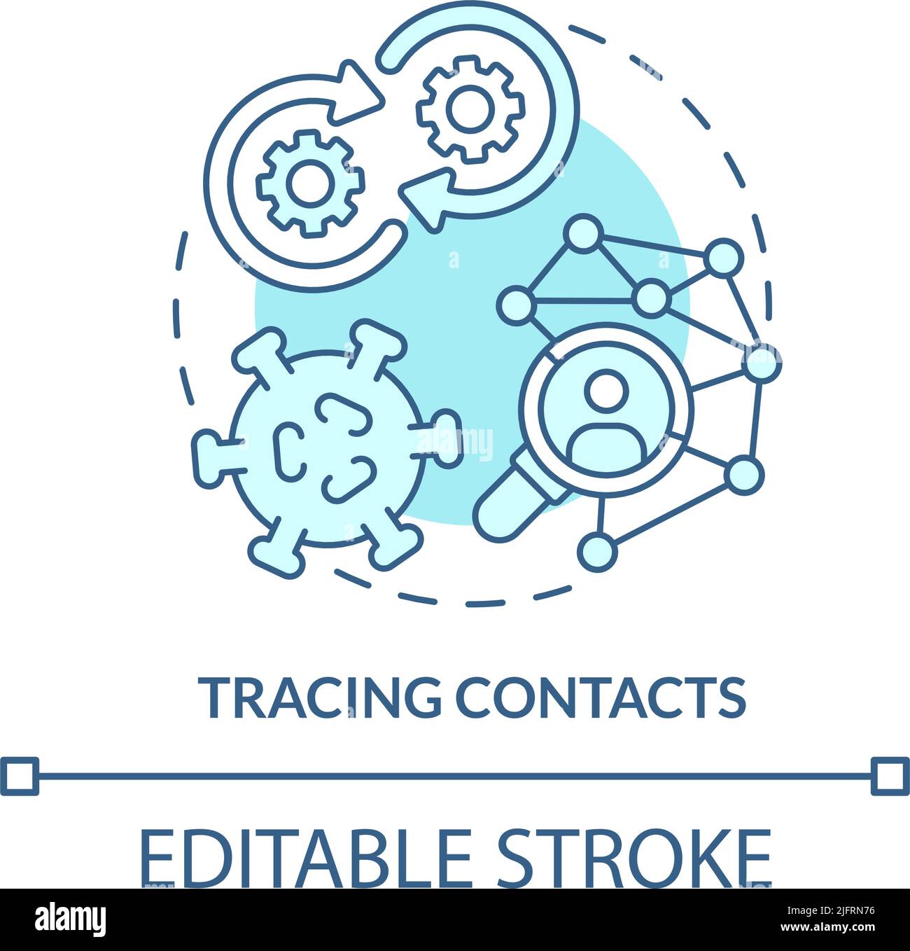 Tracing contacts turquoise concept icon Stock Vector Image & Art - Alamy