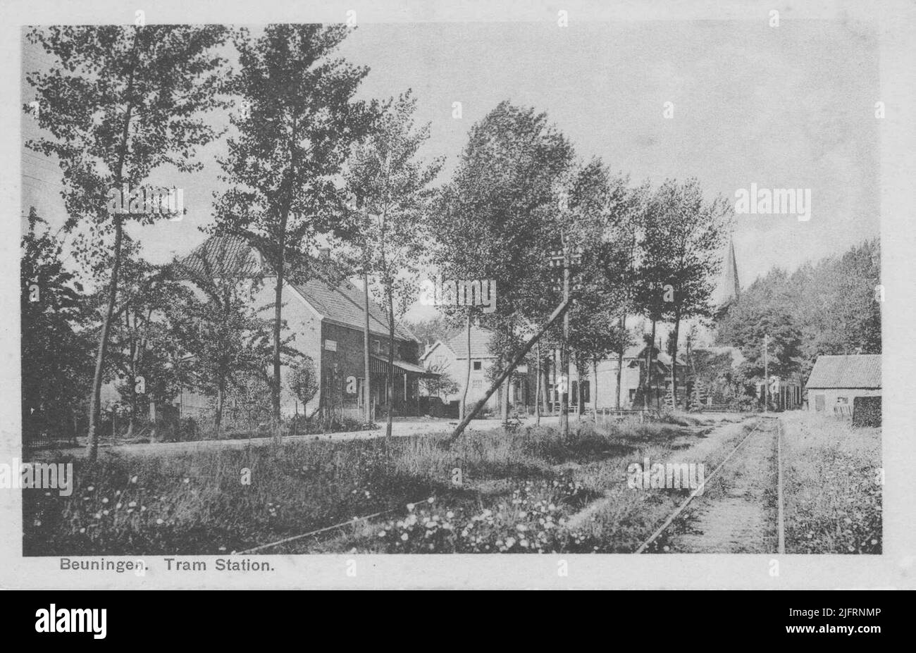The tram station Stock Photo