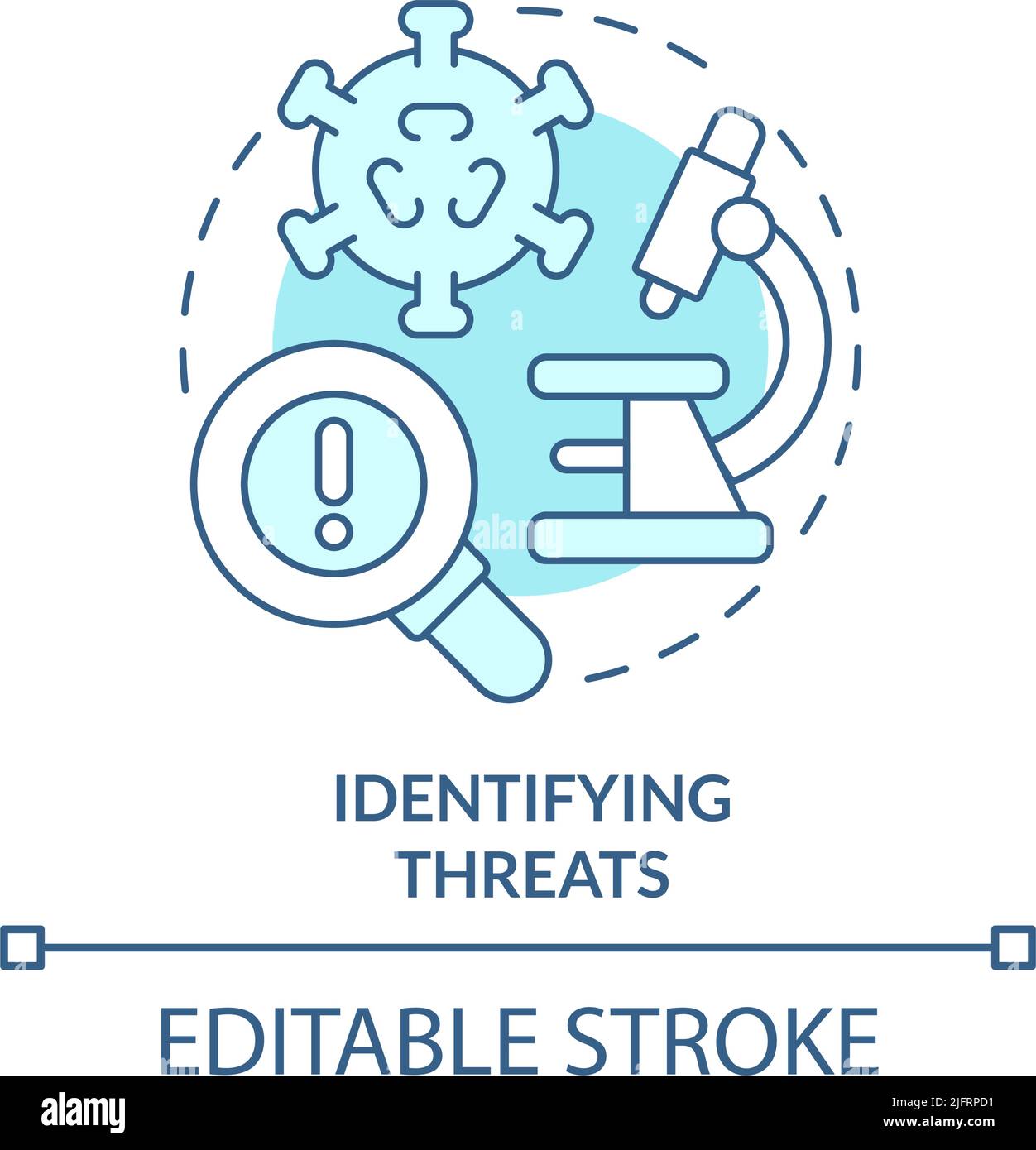 Identifying threats turquoise concept icon Stock Vector Image & Art - Alamy
