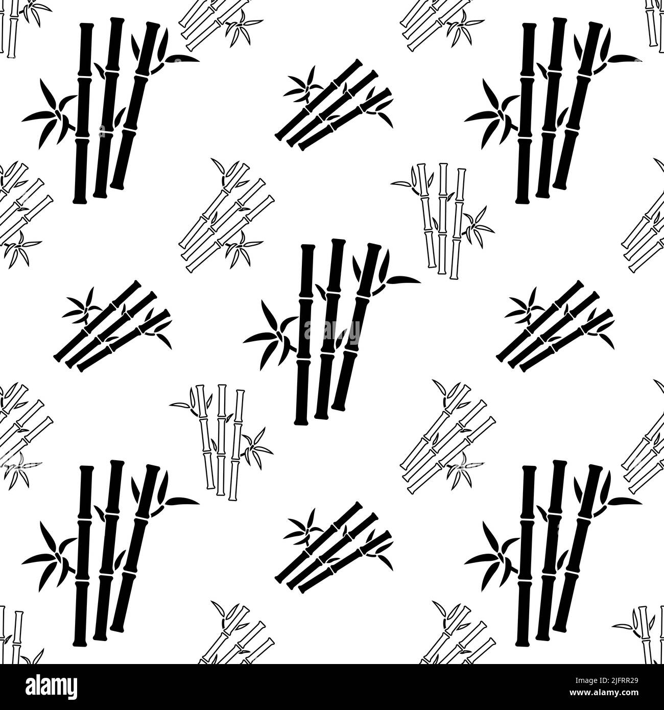 Bamboo Tree Icon Seamless Pattern Vector Art Illustration Stock Vector ...