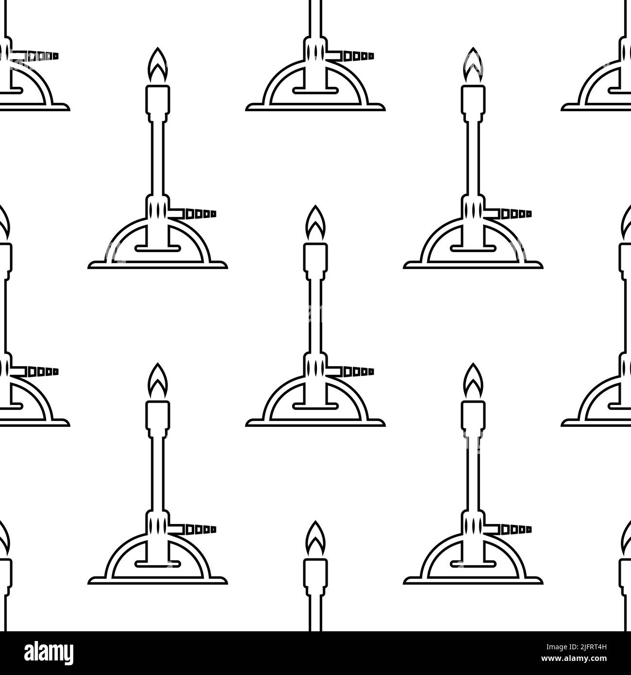 Bunsen Burner Icon,Laboratory Burner Seamless Pattern Vector Art Illustration Stock Vector