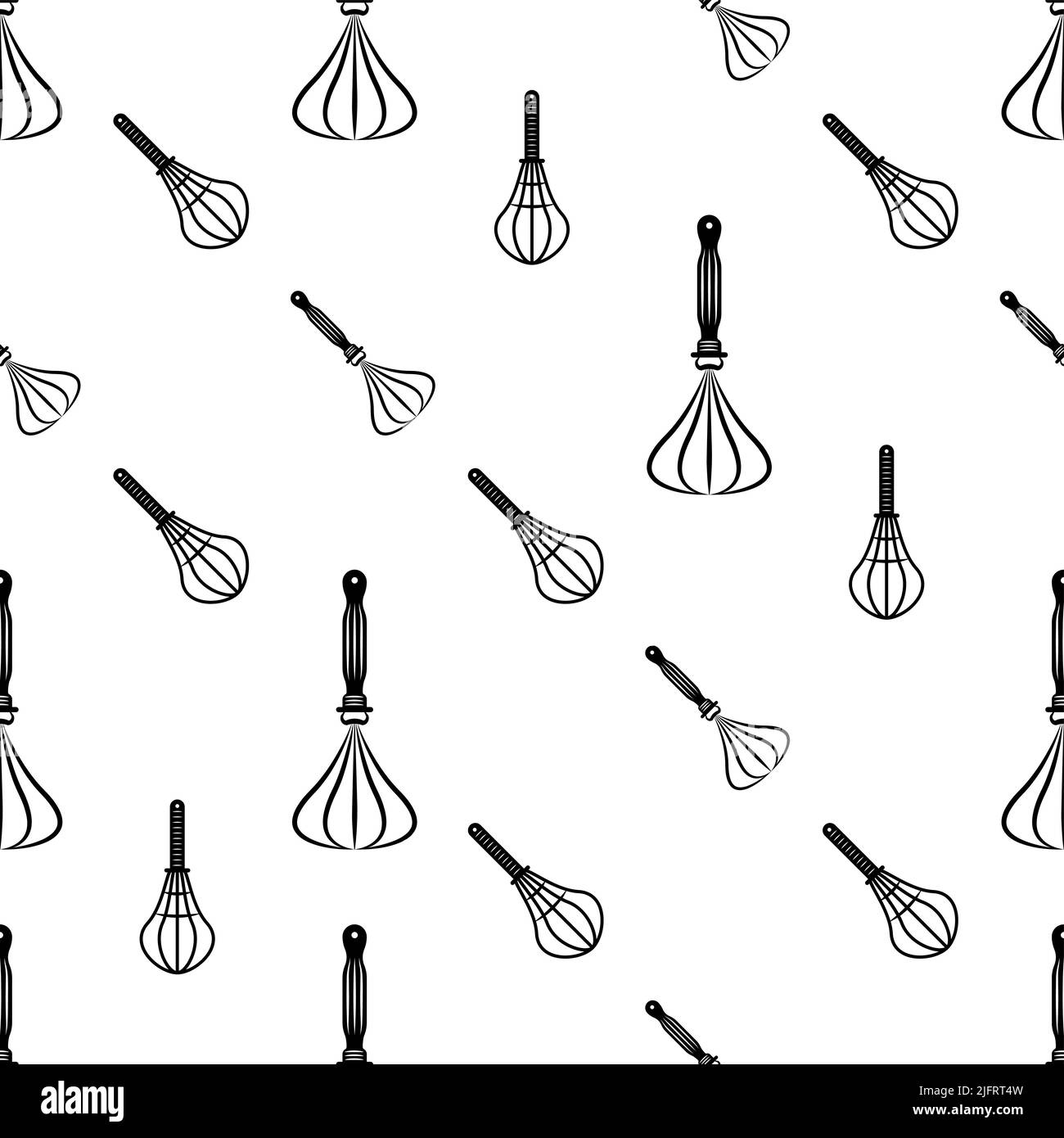 Beater Icon, Whisk Icon Seamless Pattern Vector Art Illustration Stock Vector