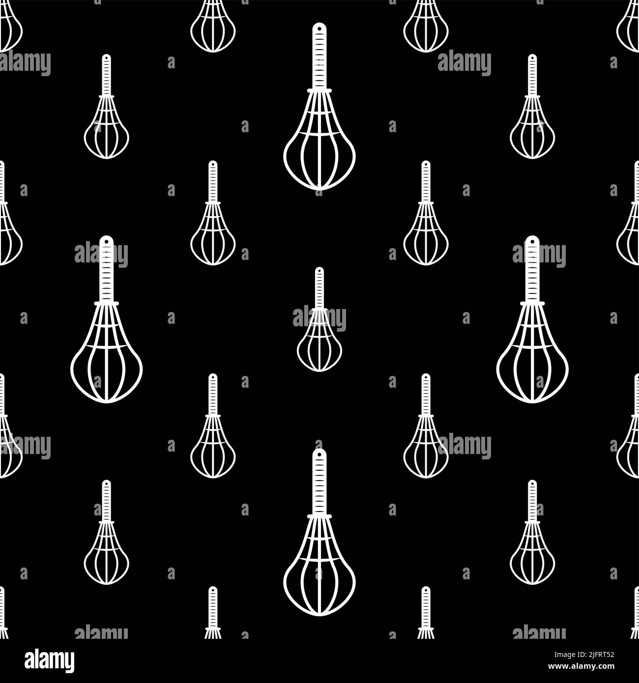 Beater Icon, Whisk Icon Seamless Pattern Vector Art Illustration Stock Vector