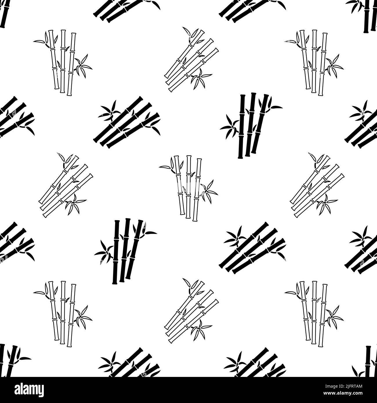 Bamboo Tree Icon Seamless Pattern Vector Art Illustration Stock Vector ...