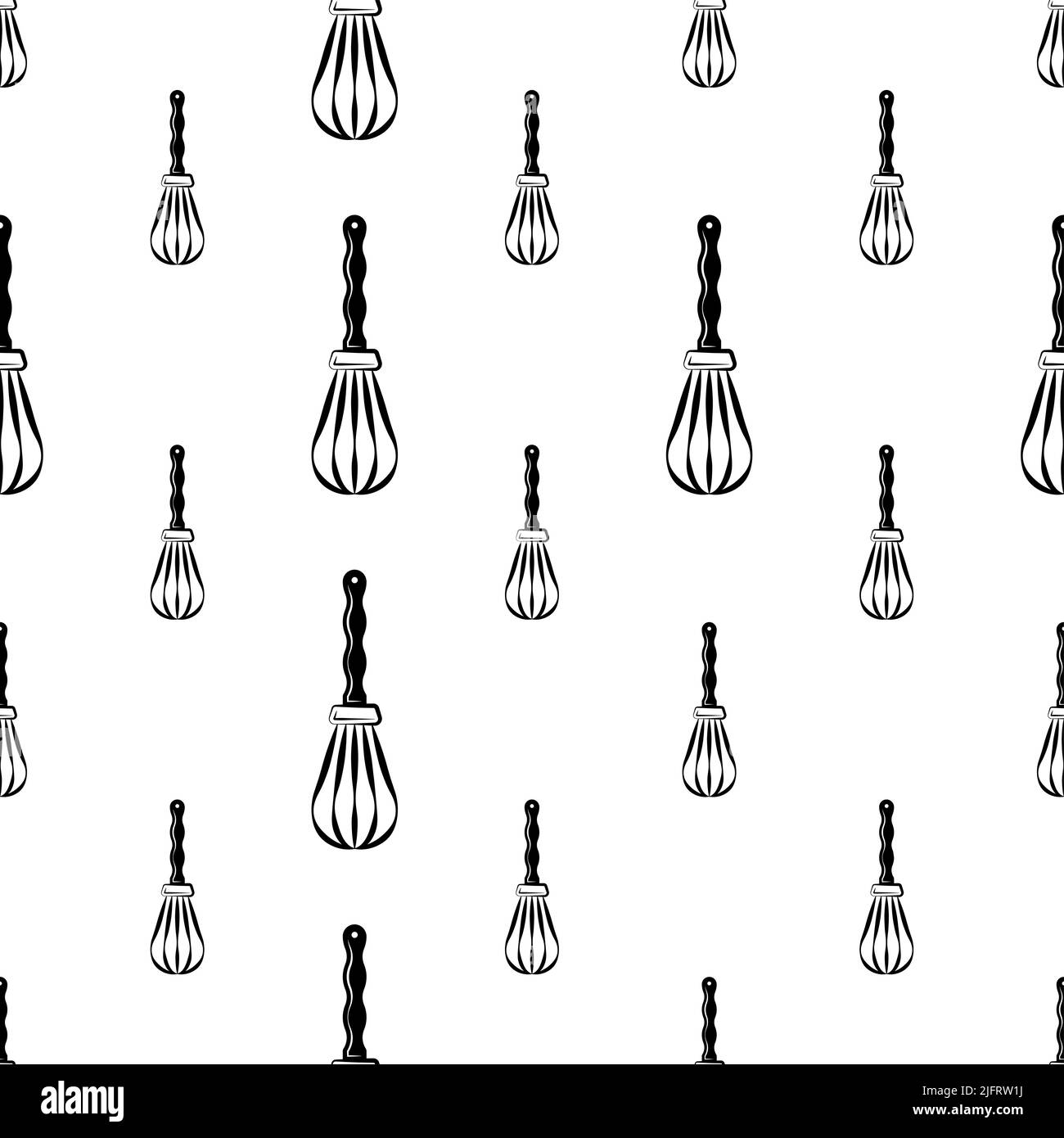 Beater Icon, Whisk Icon Seamless Pattern Vector Art Illustration Stock