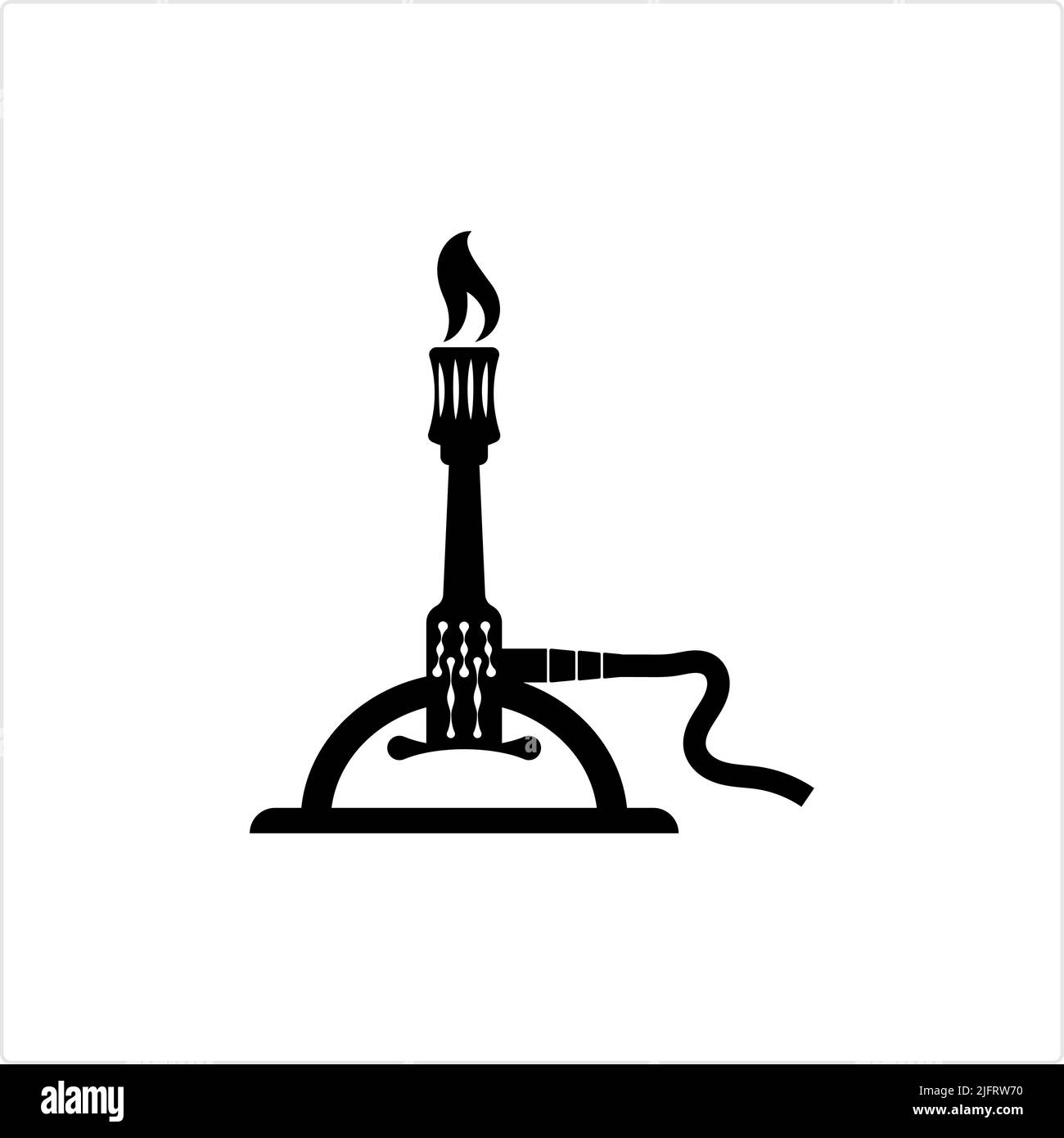 Bunsen Burner Icon,Laboratory Burner, Vector Art Illustration Stock