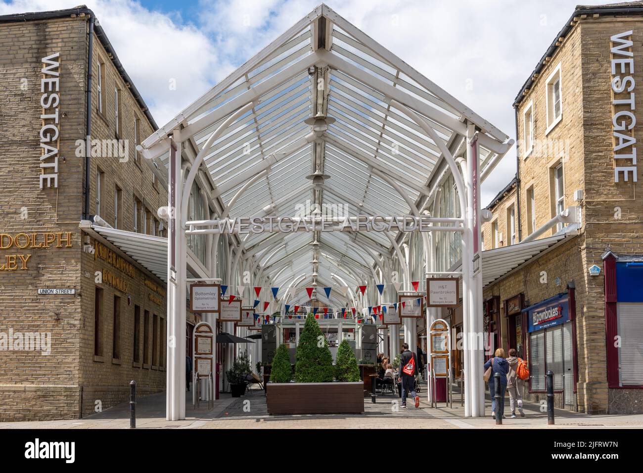 Westgate Arcade covered food court in the town centre of Halifax, UK Stock Photo Alamy