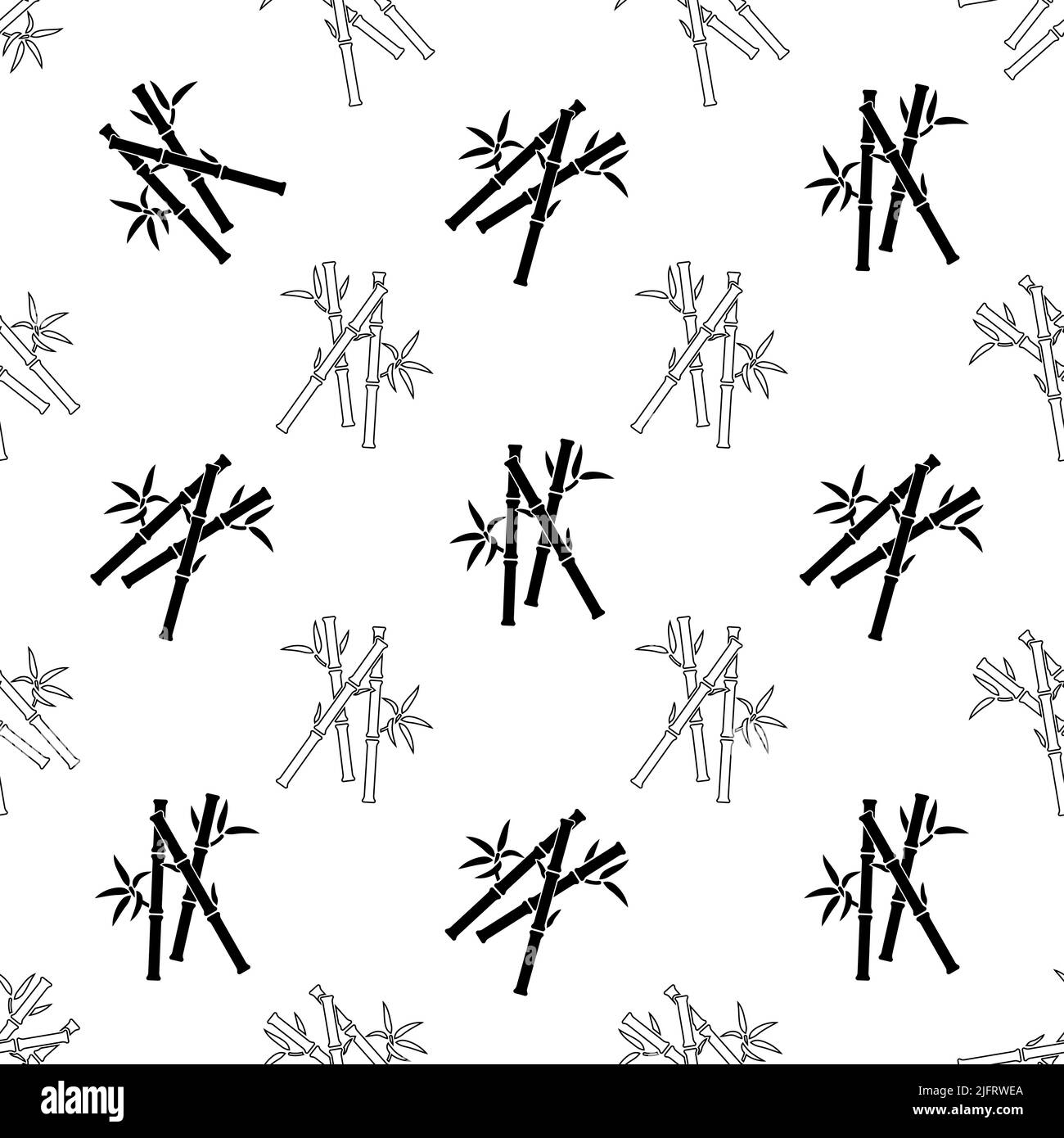 Bamboo Tree Icon Seamless Pattern Vector Art Illustration Stock Vector ...