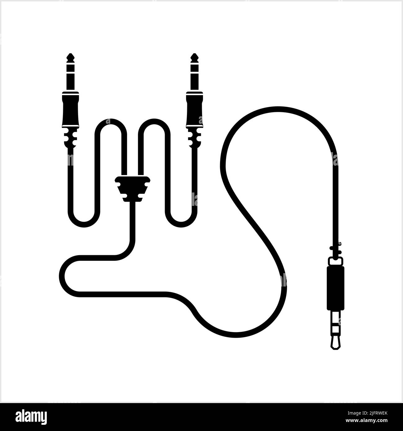 Audio Cable Icon, Plug Wire Vector Art Illustration Stock Vector Image