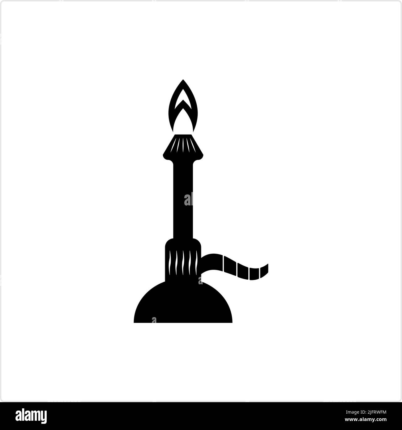 Bunsen Burner Icon,Laboratory Burner, Vector Art Illustration Stock