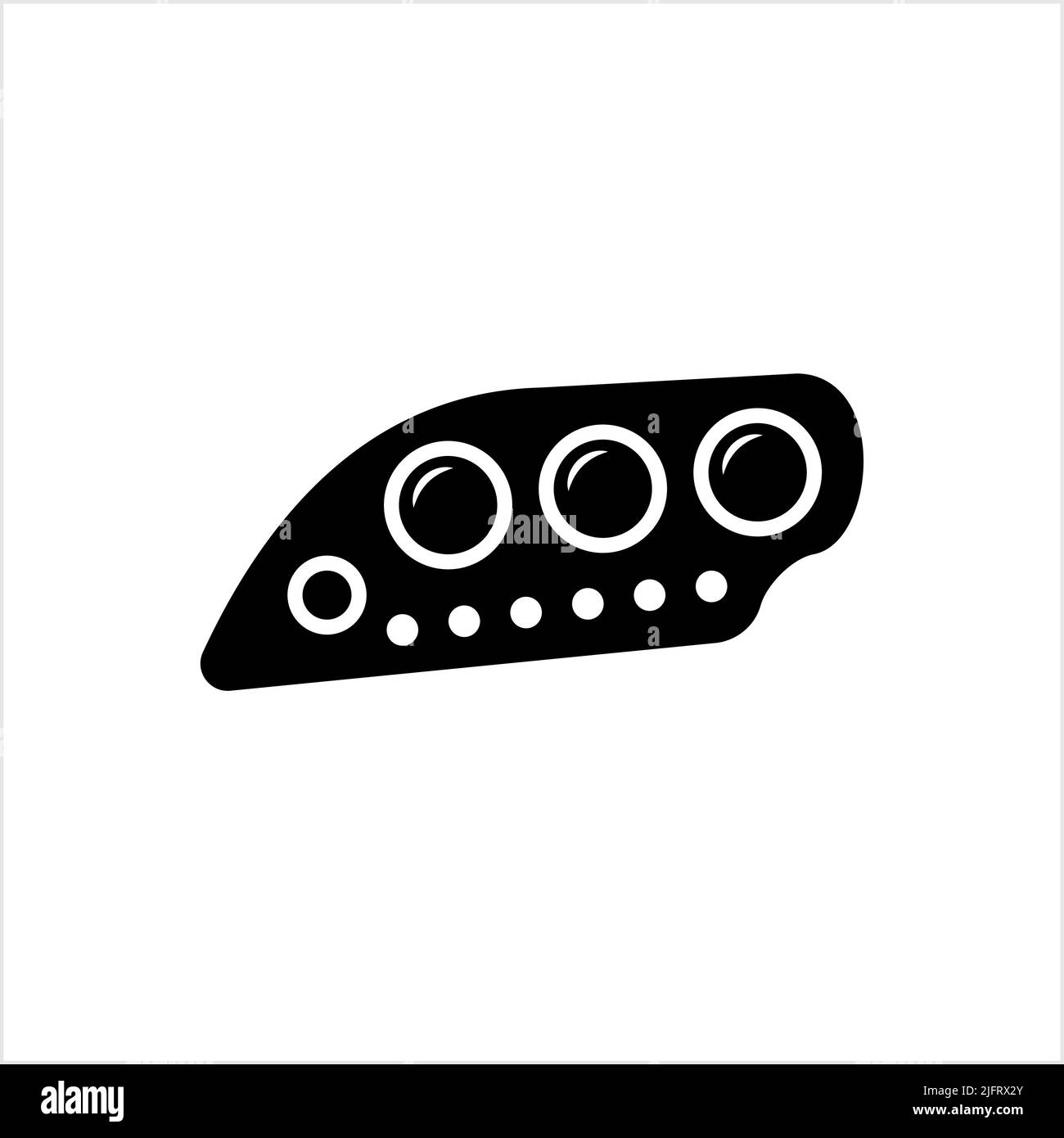 Car Headlight Icon, Car Head Light Icon Vector Art Illustration Stock ...