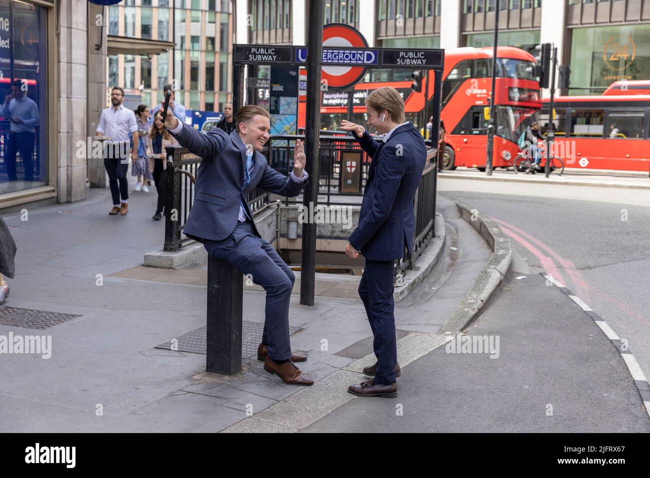 Young white collar city workers, City of London, England, United Kingdom Stock Photo