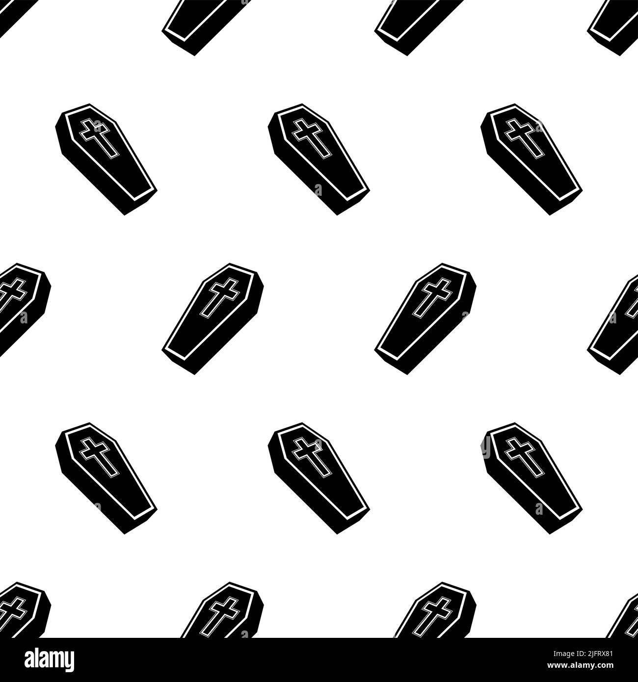 Coffin Icon Seamless Pattern, Coffin Seamless Pattern Vector Art ...