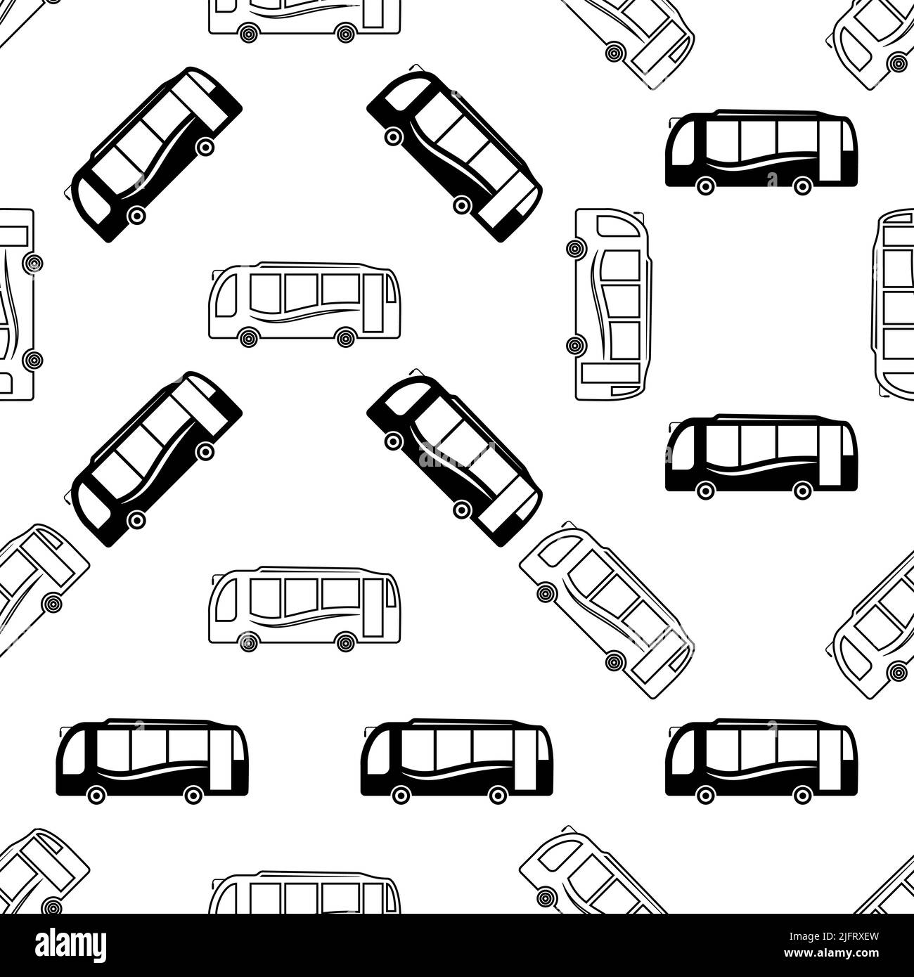 Bus Icon Seamless Pattern, Bus Vector Art Illustration Stock Vector ...