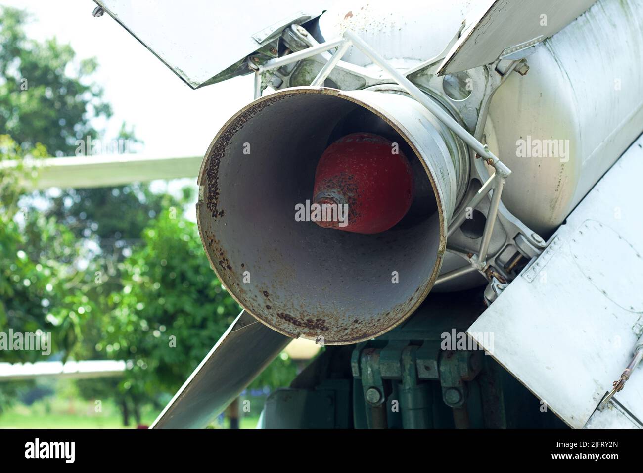 Military air missile system bottom part Stock Photo