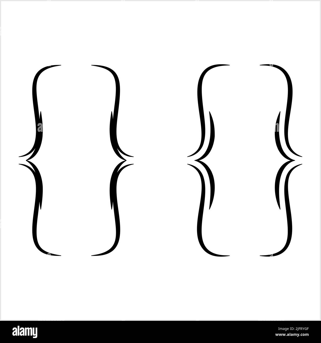 Curly Bracket Icon, Braces Vector Art Illustration Stock Vector Image