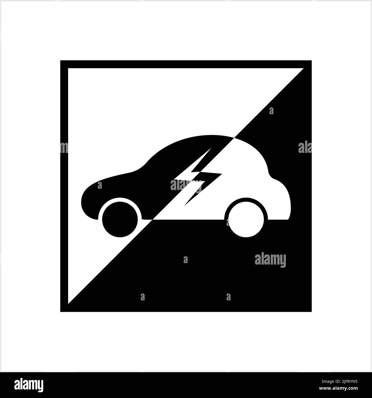 Electric Car Icon Vector Art Illustration Stock Vector