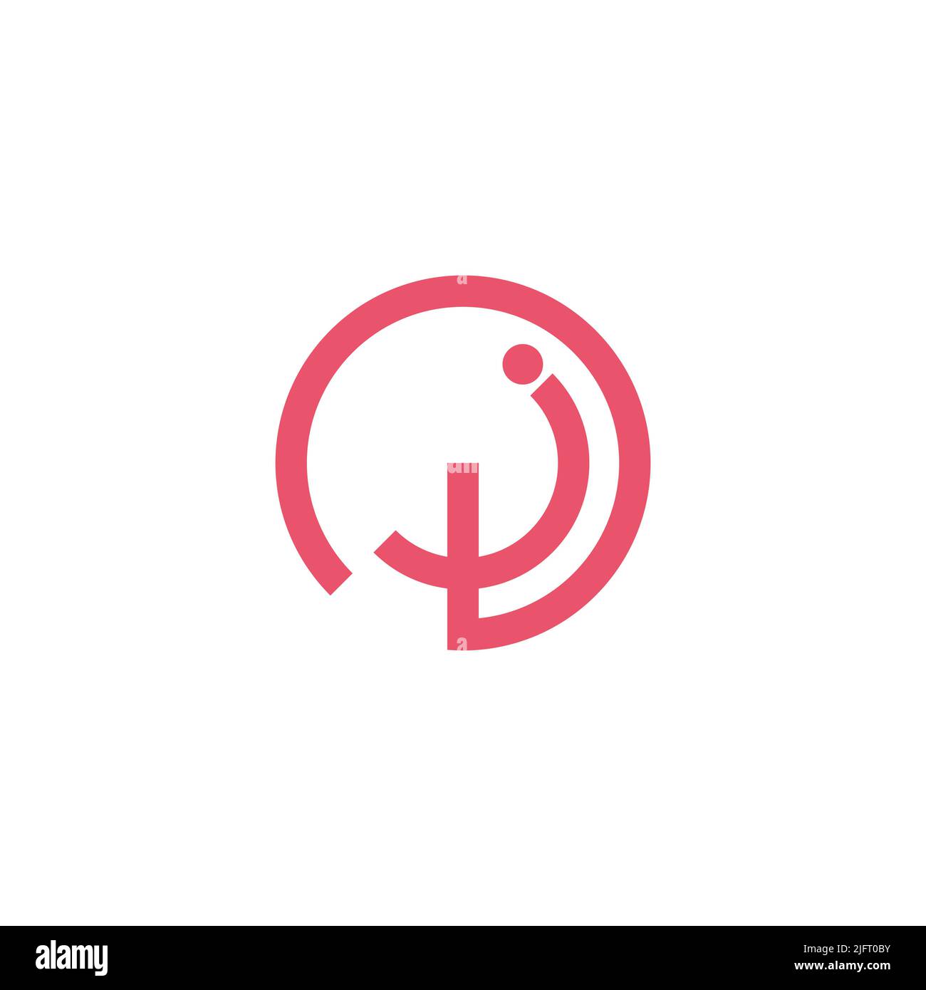 letter id circle geometric motion arrow logo vector Stock Vector