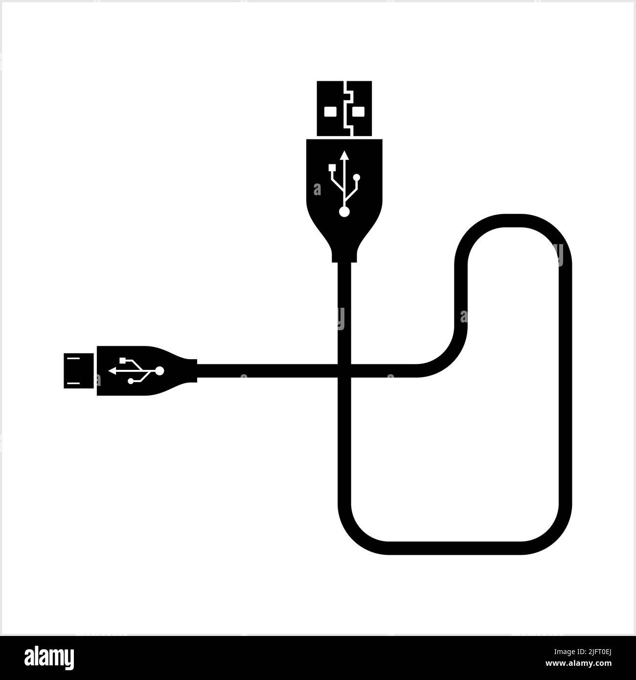 Micro Usb Cable, Usb Cable Vector Art Illustration Stock Vector Image ...