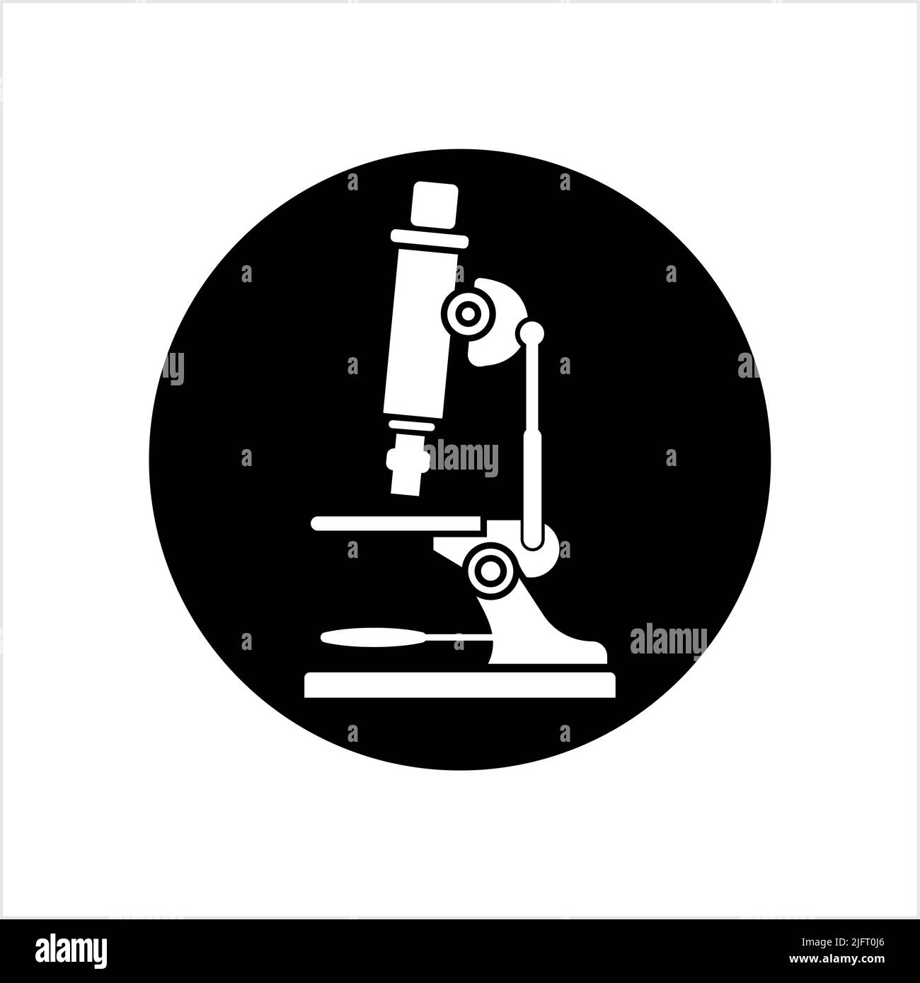 Microscope Icon, Laboratory Magnification Instrument Vector Art Illustration Stock Vector