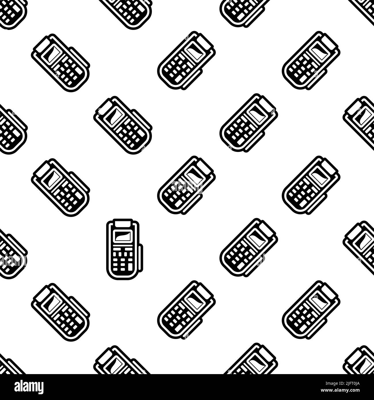 Pos Terminal Icon Seamless Pattern Vector Art Illustration Stock Vector