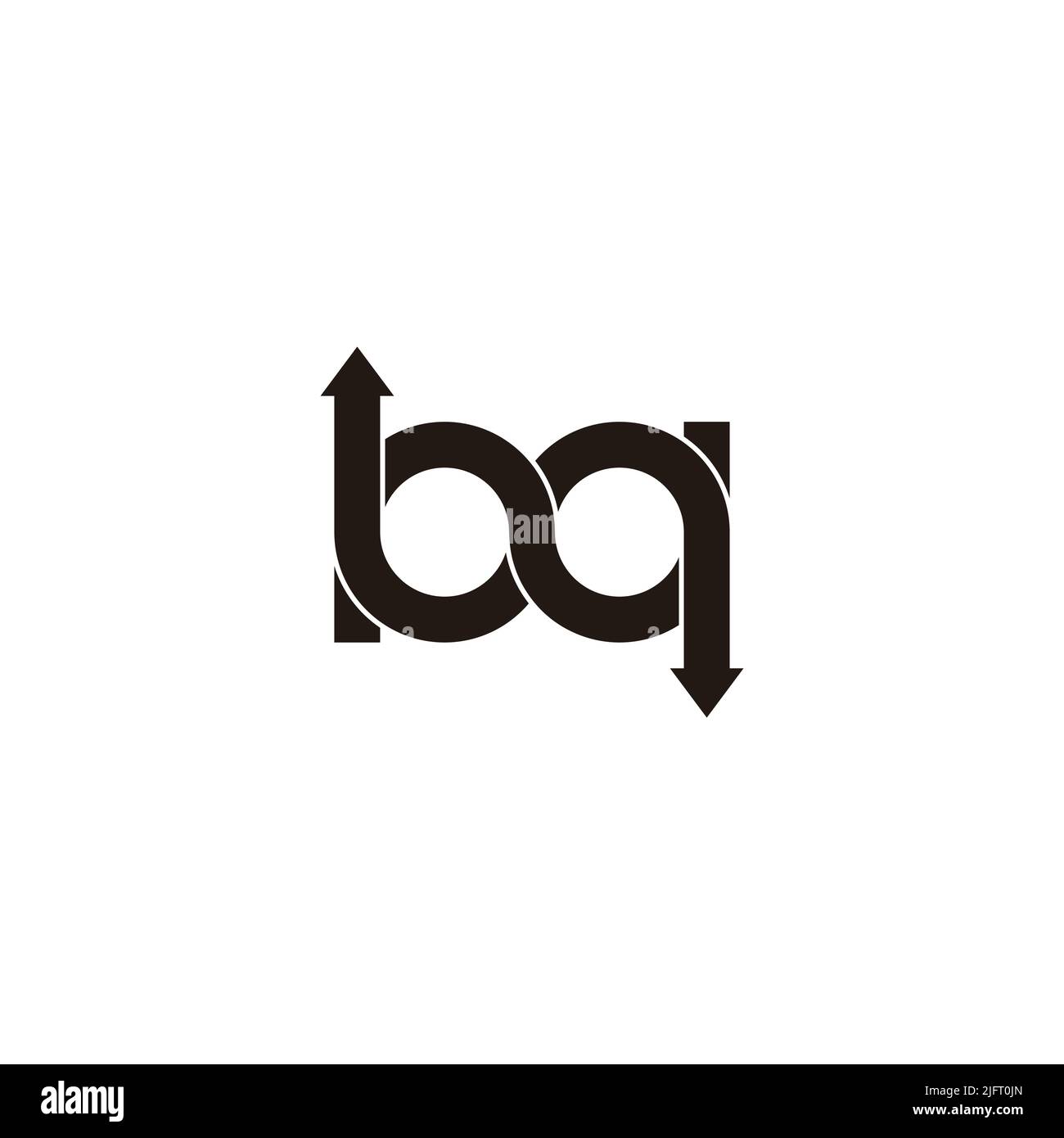letter bq opposite arrows infinity line logo vector Stock Vector