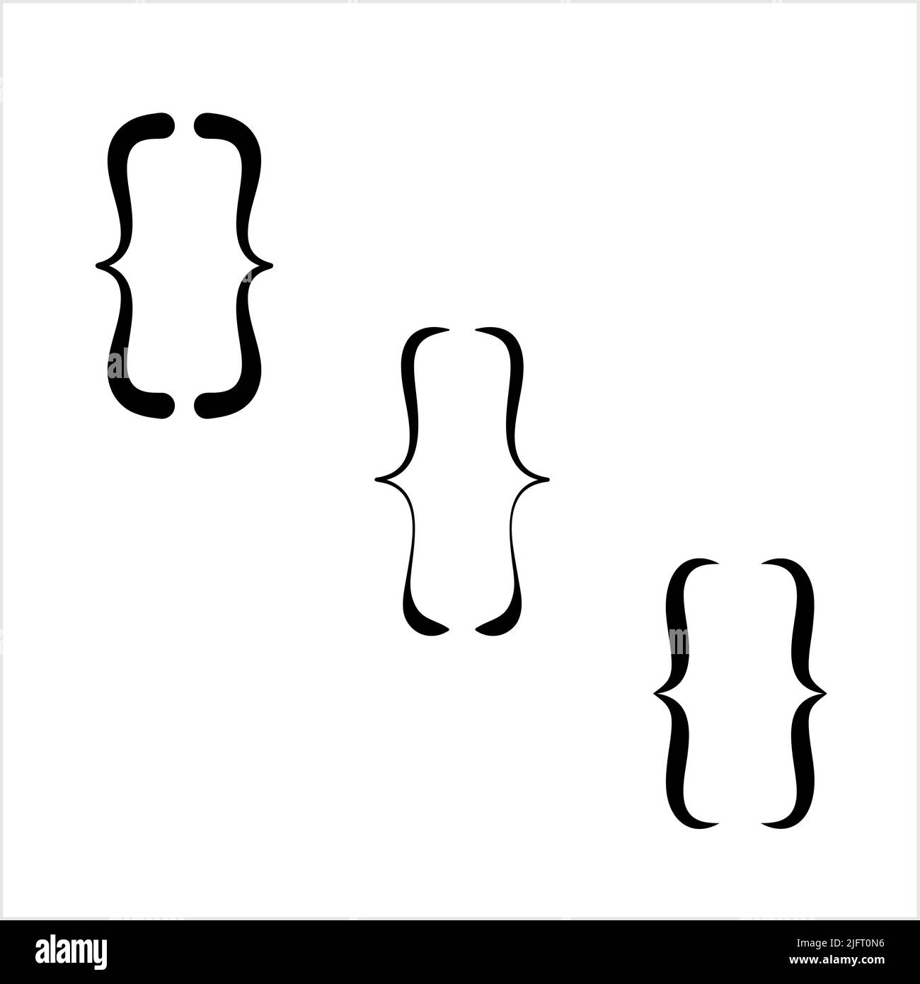 Curly Bracket Icon, Braces Vector Art Illustration Stock Vector Image