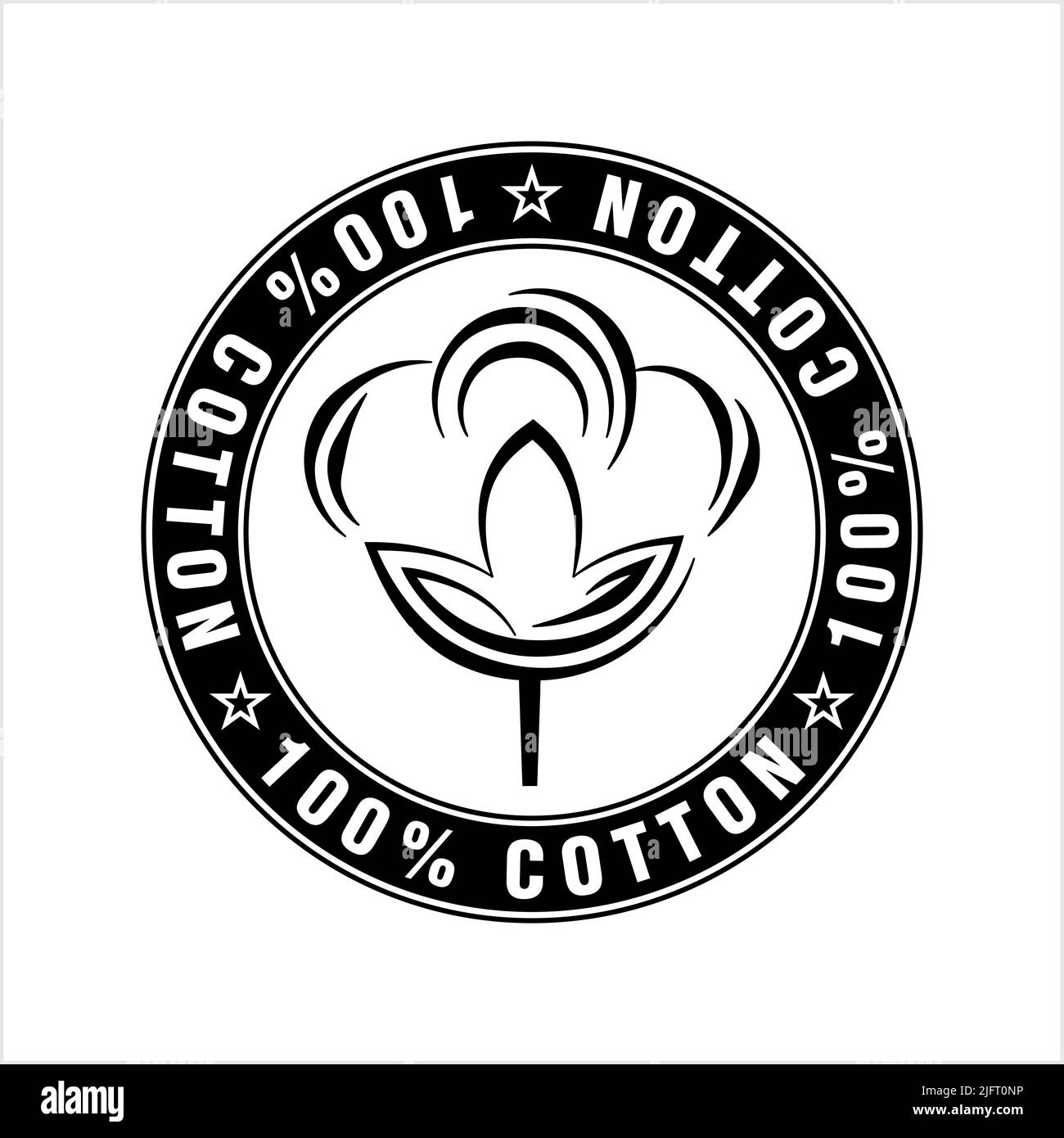 One Hundred Percent Cotton Icon, 100 Cotton Icon, Cotton Flower Icon