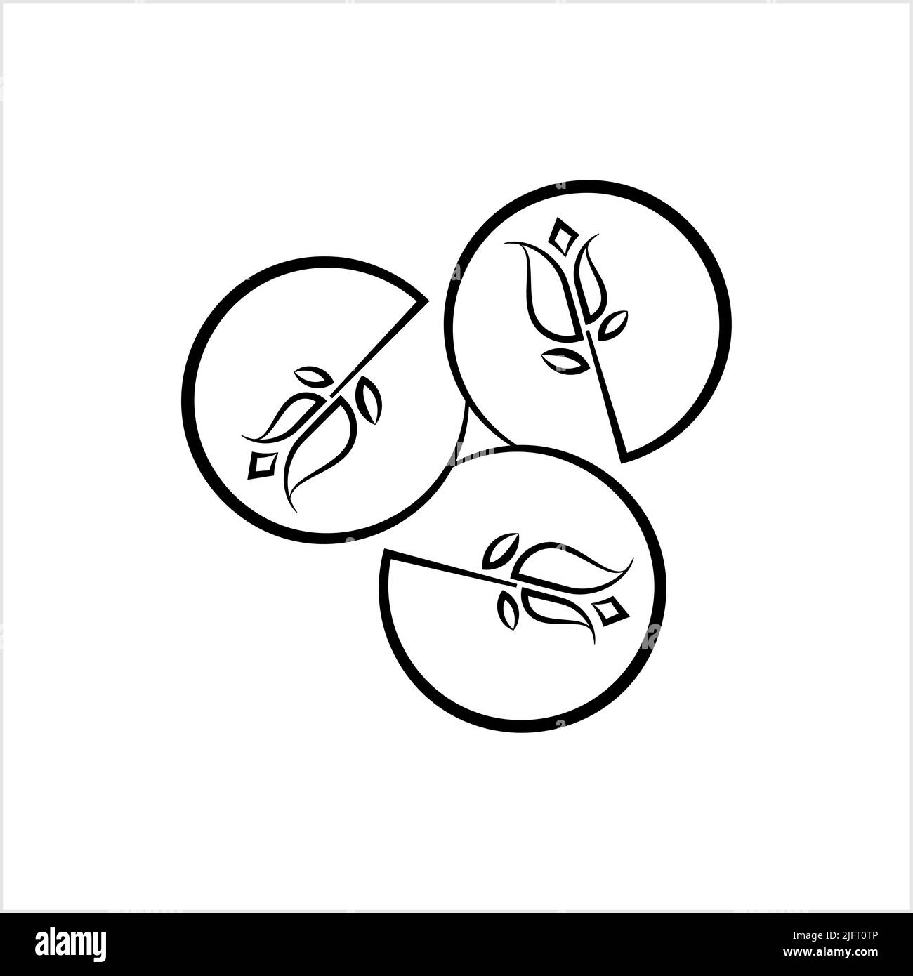 Rose Icon, Rose Bud And Leaf Vector Art Illustration Stock Vector Image ...