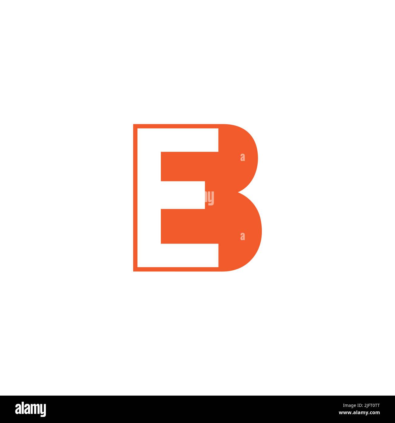 letter eb simple geometric thin line linked logo vector Stock Vector ...