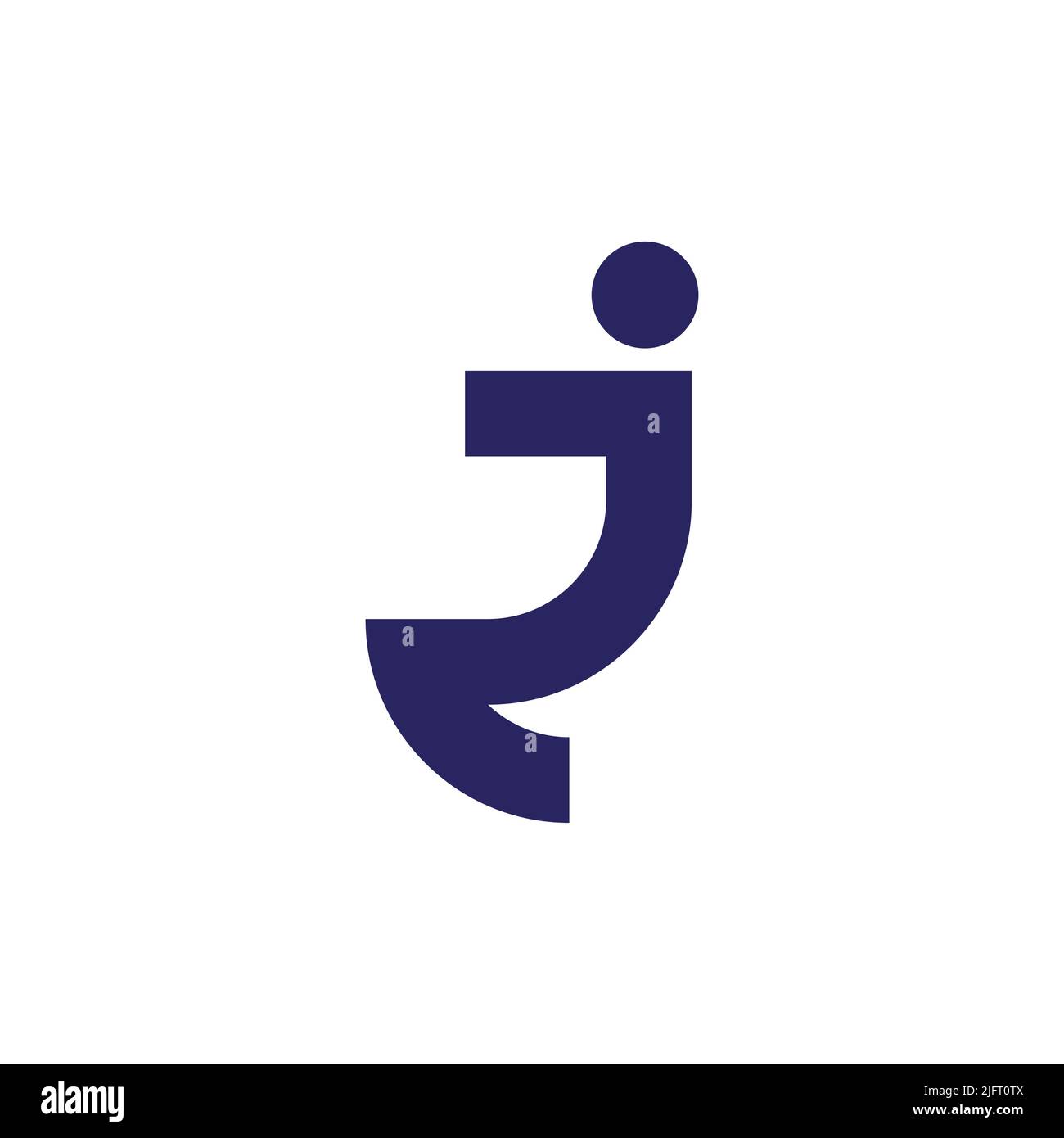 letter jr simple linked geometric line logo vector Stock Vector