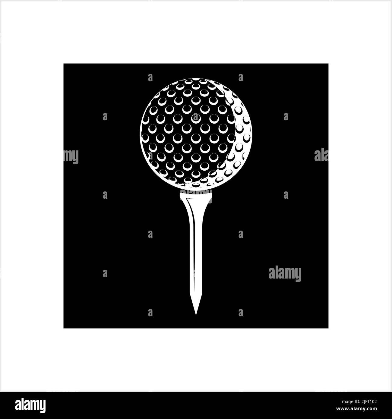 Golf Ball On Tee Icon Vector Art Illustration Stock Vector Image & Art